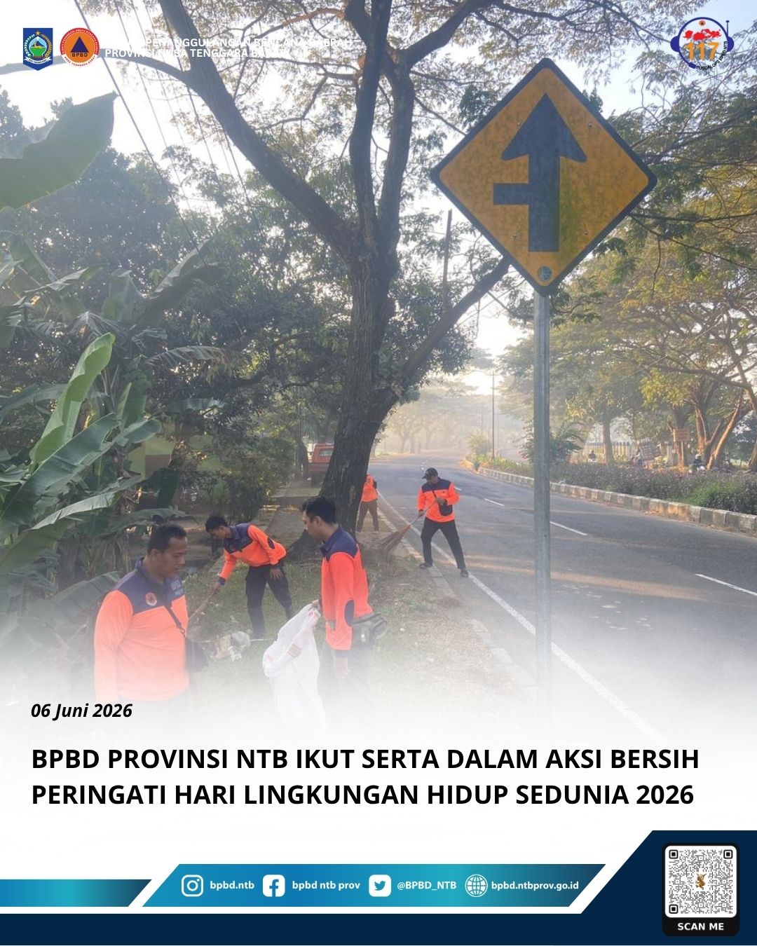 BPBD Provinsi NTB Ikut Serta dalam Aksi Bersih Peringati Hari Lingkungan Hidup Sedunia 2026