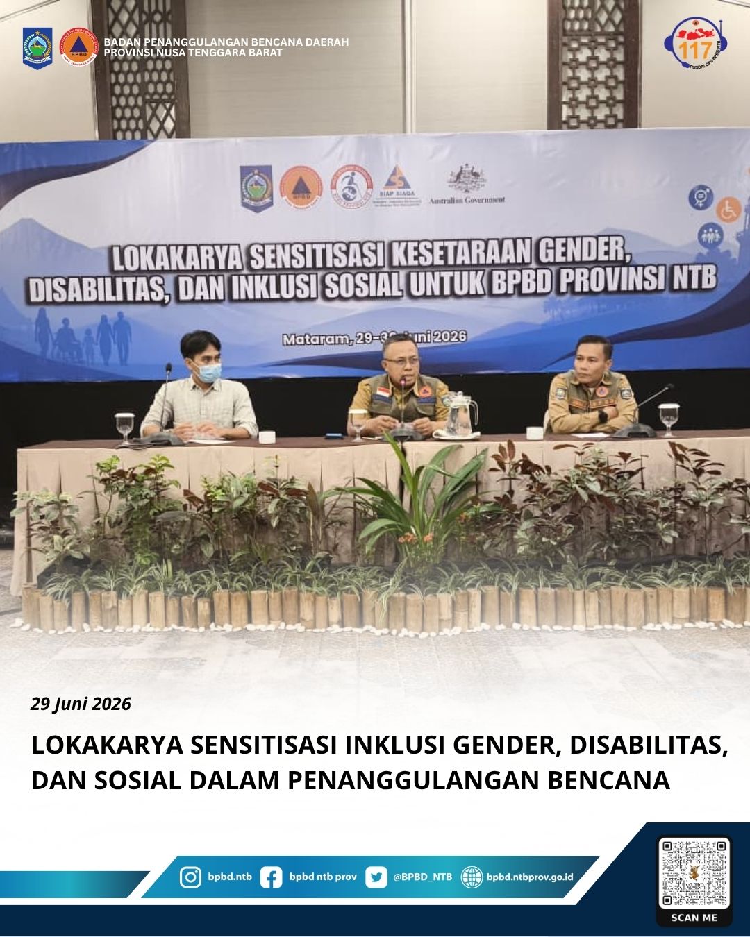 Lokakarya Sensitisasi Inklusi Gender, Disabilitas, dan Sosial dalam Penanggulangan Bencana