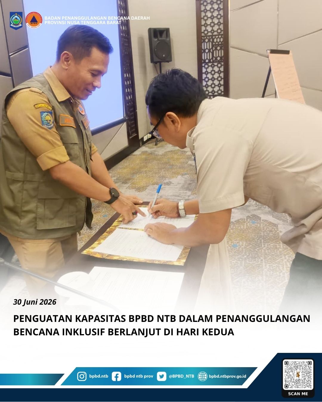 Penguatan Kapasitas BPBD NTB dalam Penanggulangan Bencana Inklusif Berlanjut di Hari Kedua