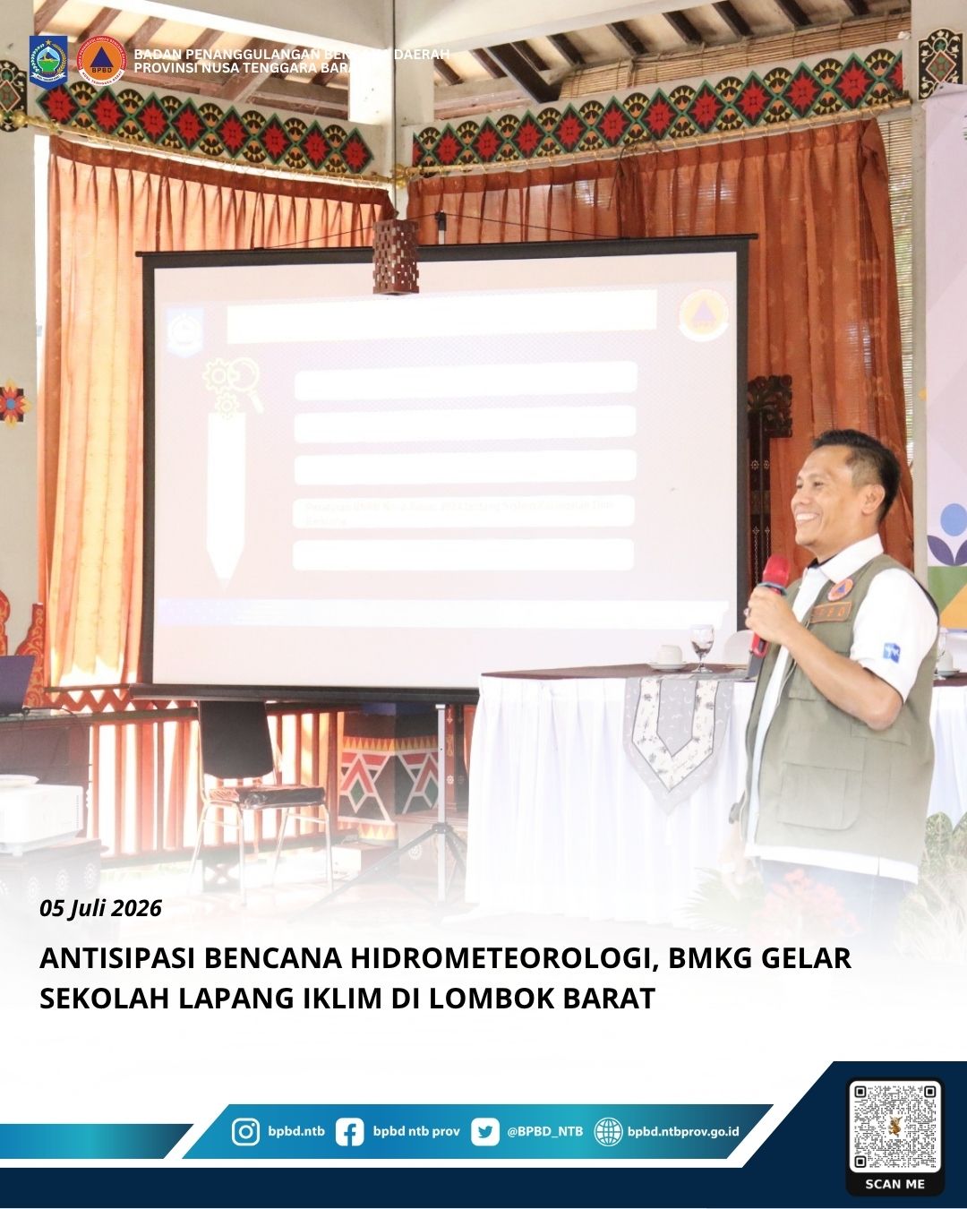 Antisipasi Bencana Hidrometeorologi, BMKG Gelar Sekolah Lapang Iklim di Lombok Barat