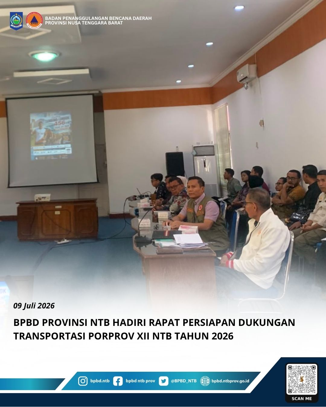 BPBD Provinsi NTB Hadiri Rapat Persiapan Dukungan Transportasi PORPROV XII NTB Tahun 2026
