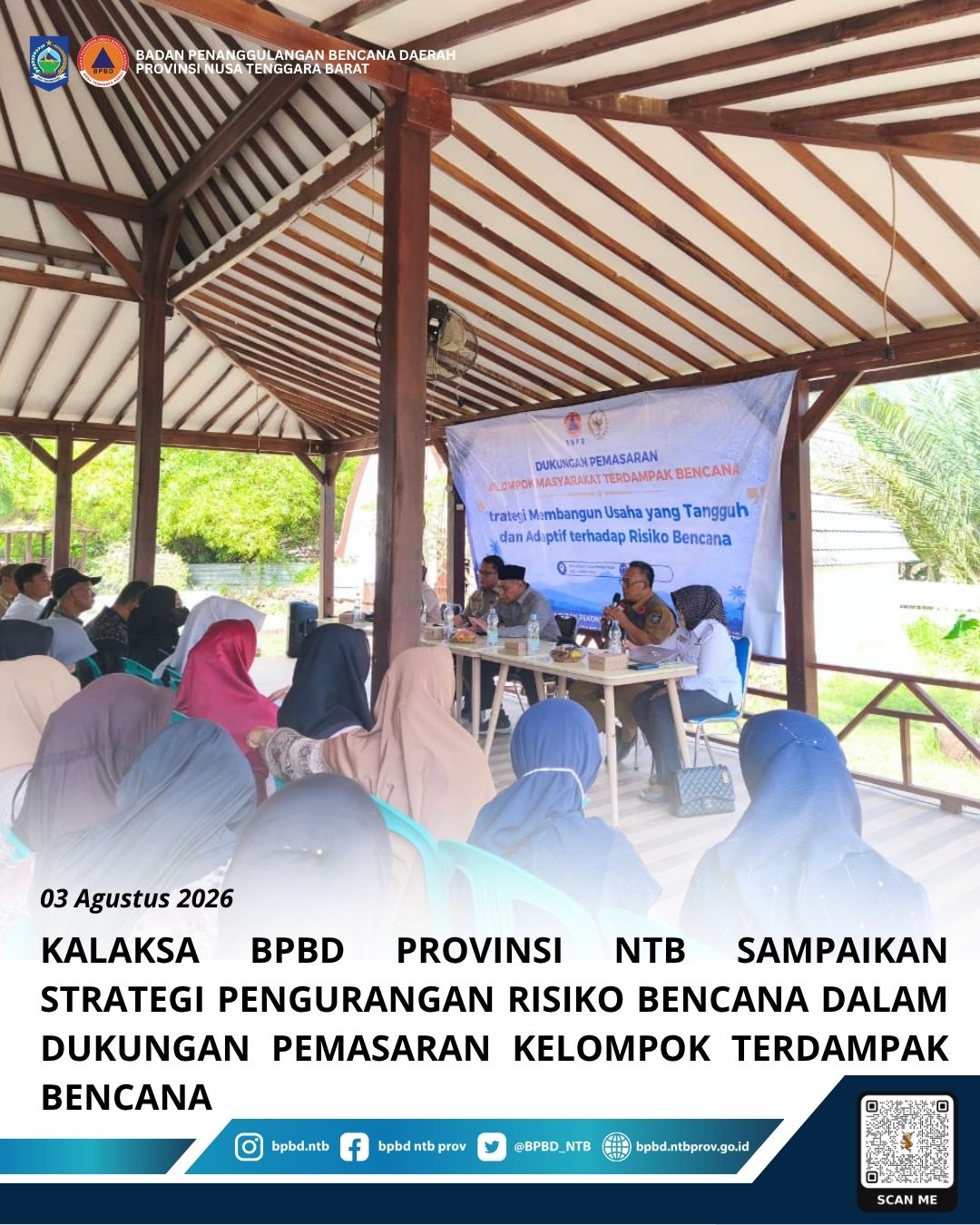 Kalaksa BPBD Provinsi NTB Sampaikan Strategi Pengurangan Risiko Bencana dalam Dukungan Pemasaran Kelompok Terdampak Bencana