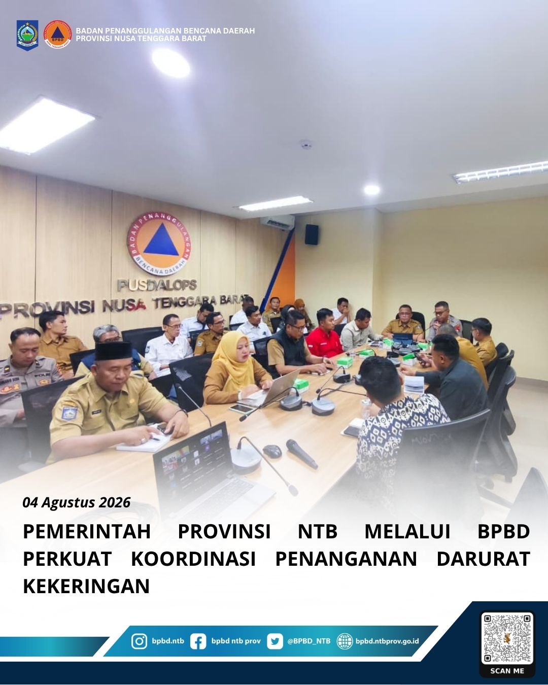 Pemerintah Provinsi NTB melalui BPBD Perkuat Koordinasi Penanganan Darurat Kekeringan