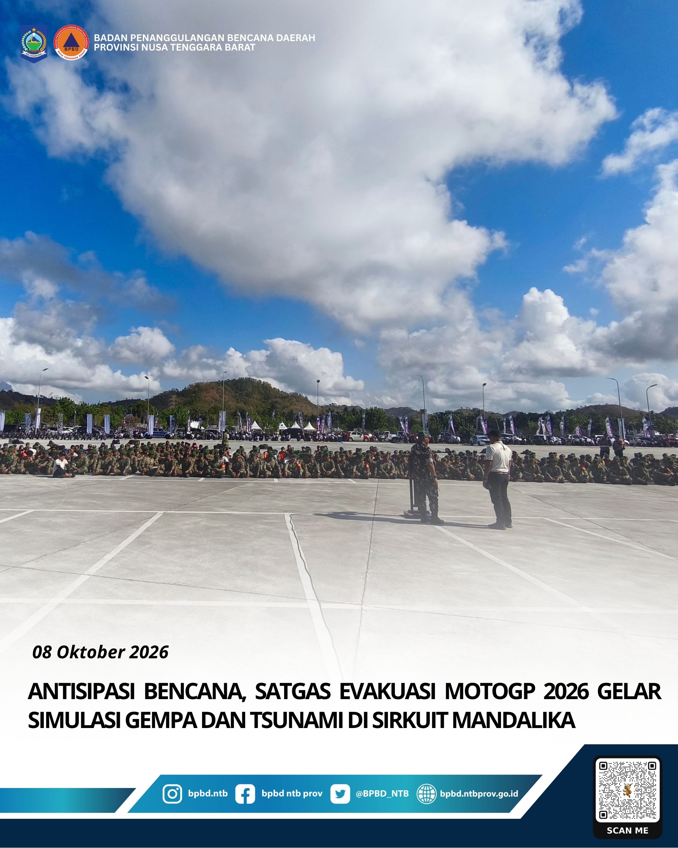 Antisipasi Bencana, Satgas Evakuasi MotoGP 2026 Gelar Simulasi Gempa dan Tsunami di Sirkuit Mandalika