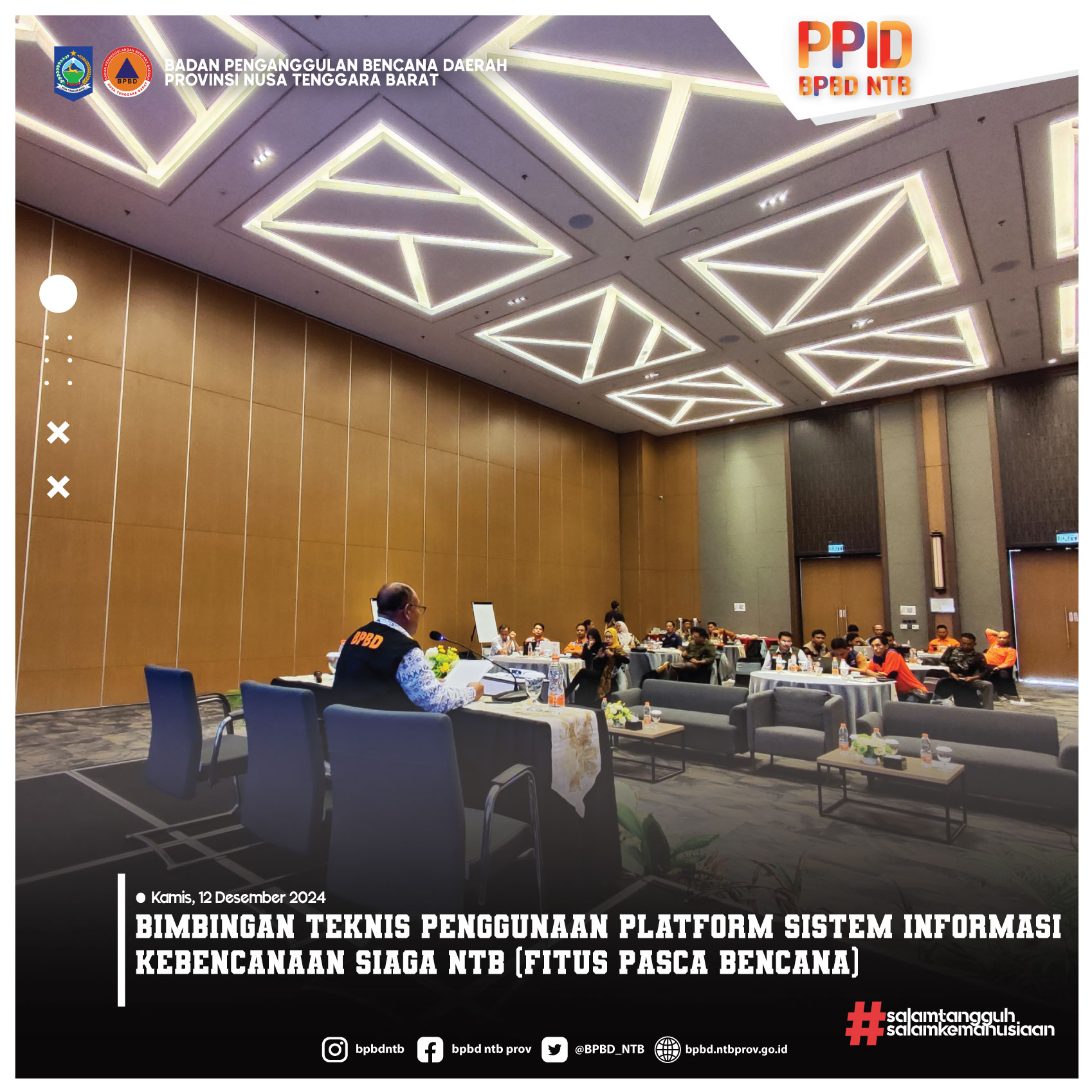 Bimbingan Teknis Penggunaan Platform Sistem Informasi Kebencanaan SiAGA NTB (Fitus Pasca Bencana) 