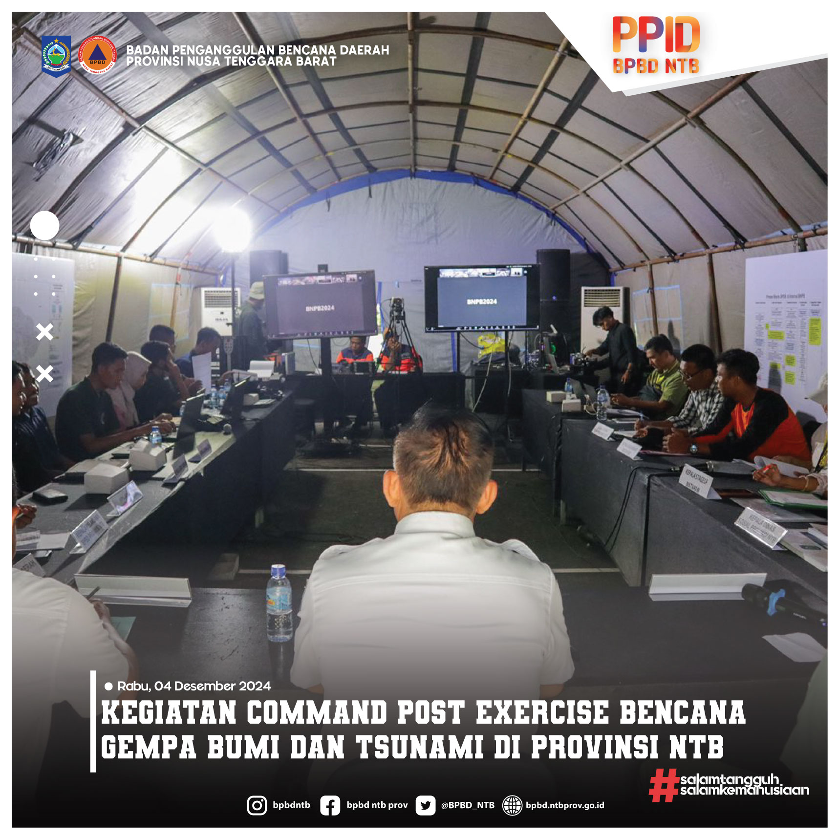 Kegiatan Command Post Exercise Bencana Gempa Bumi dan Tsunami di Provinsi NTB (Rabu, 04 Desember 2024)