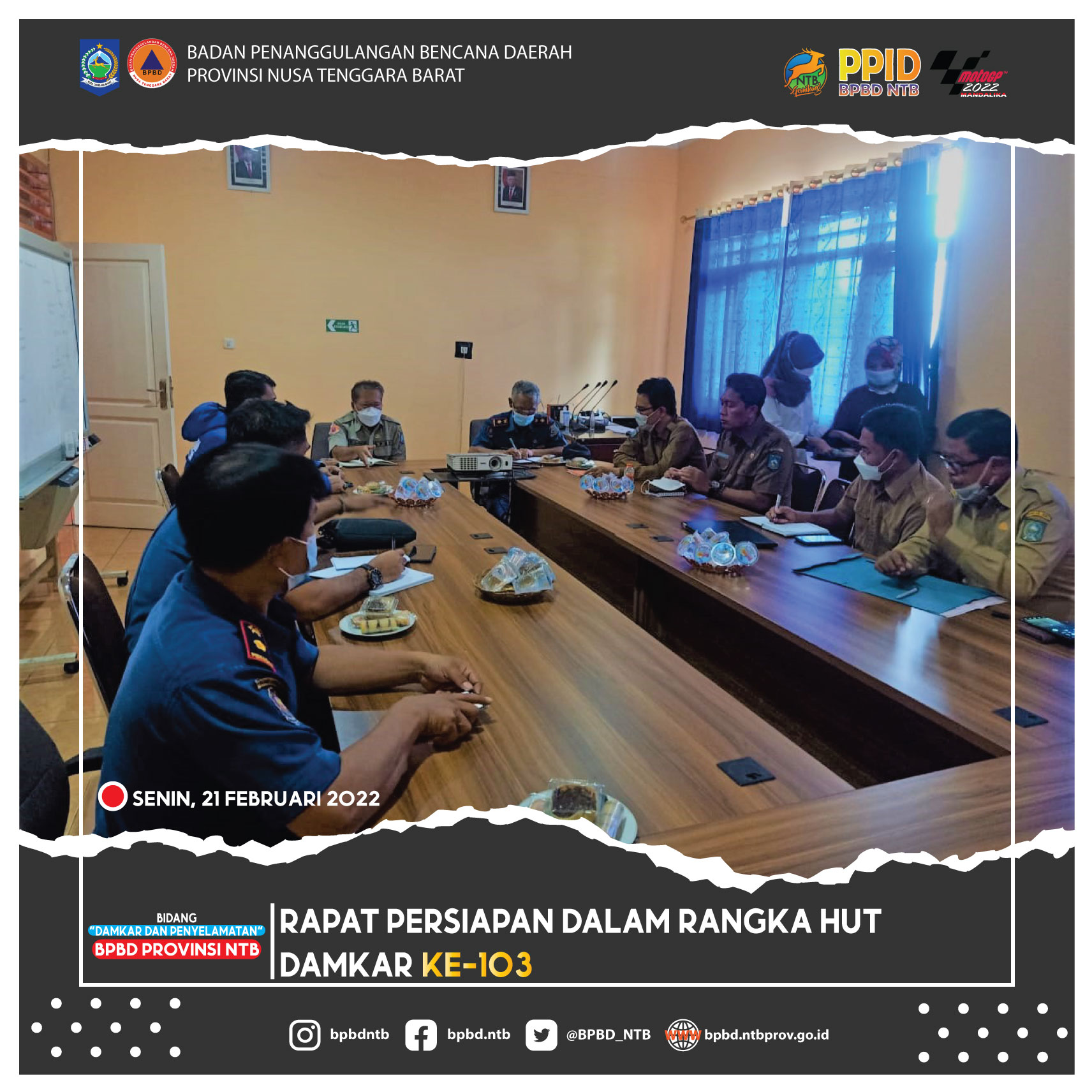 Rapat Persiapan dalam Rangka HUT Damkar Ke-103 (Senin, 21 Februari 2022)