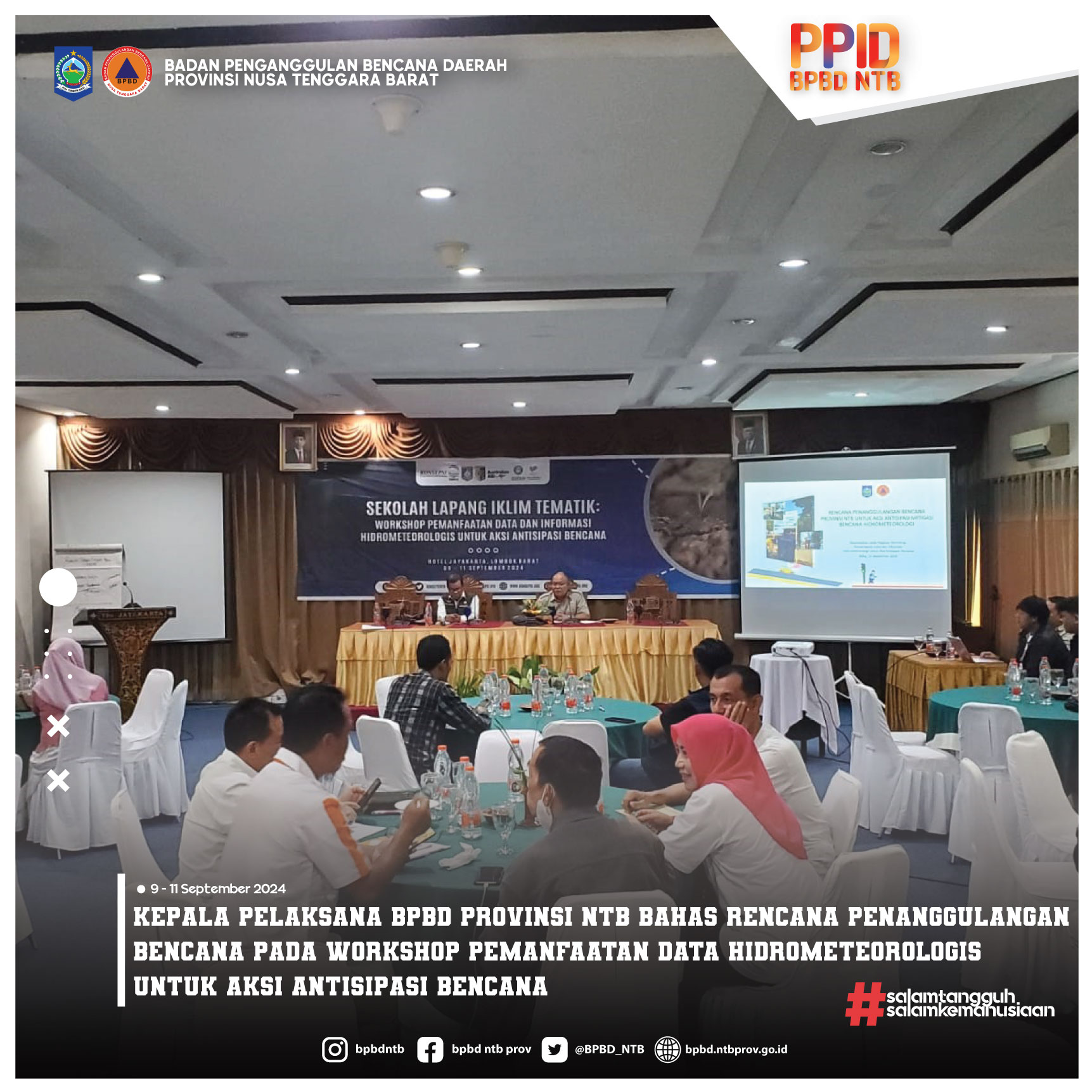 Kepala Pelaksana BPBD Provinsi NTB Bahas Rencana Penanggulangan Bencana pada Workshop Pemanfaatan Data Hidrometeorologis Untuk Aksi Antisipasi Bencana