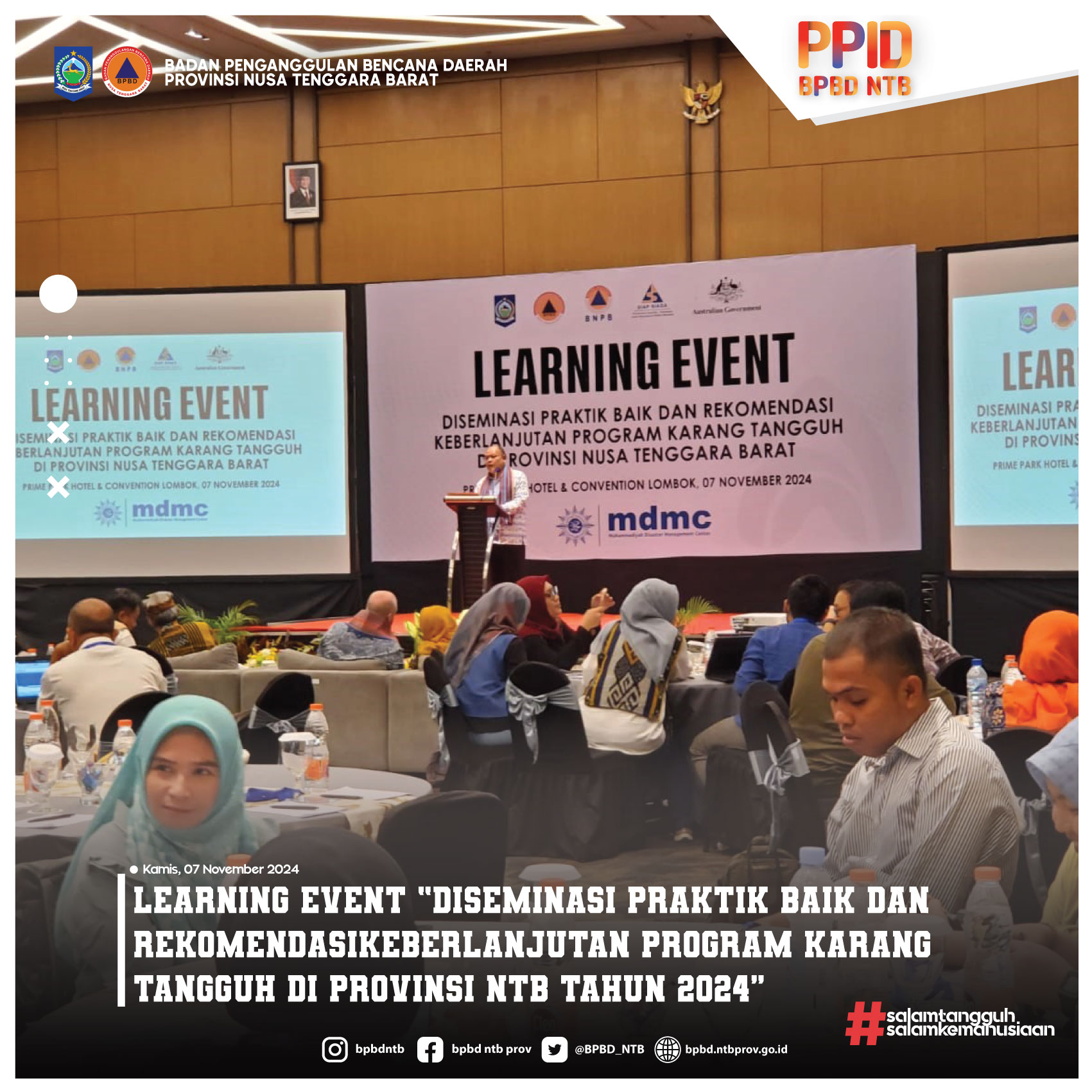 Learning Event “Diseminasi Praktik Baik dan Rekomendasi Keberlanjutan Program Karang Tangguh di Provinsi NTB Tahun 2024” (Kamis, 7 November 2024)