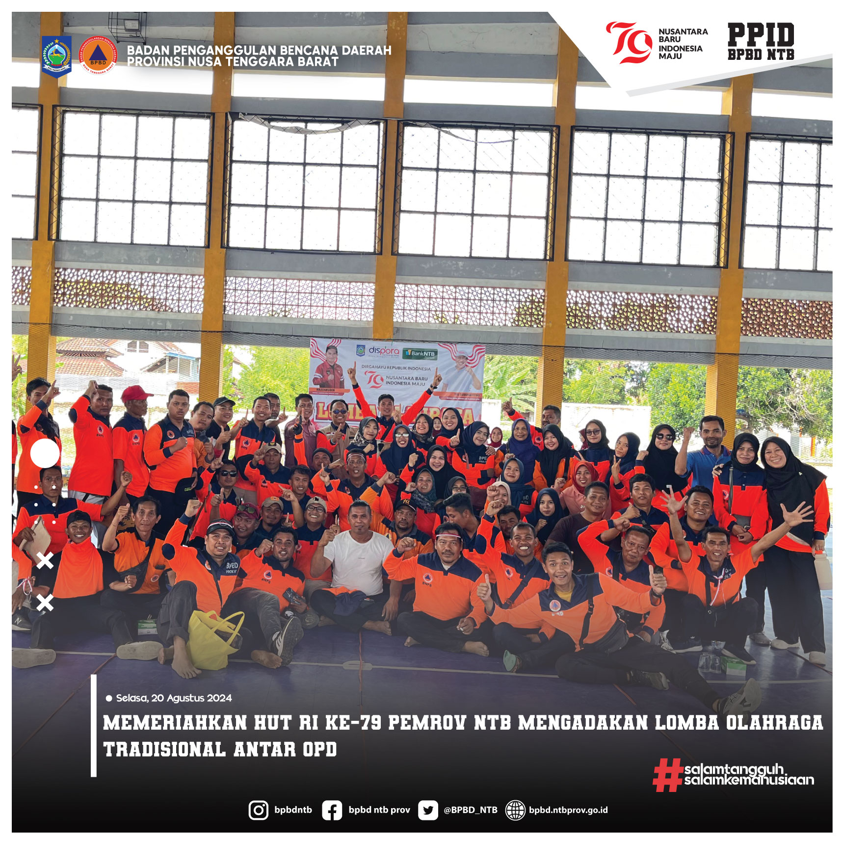 Memeriahkan HUT RI Ke-79 Pemrov NTB Mengadakan Lomba Olahraga Tradisional Antar OPD (Rabu, 21 Agustus 2024)