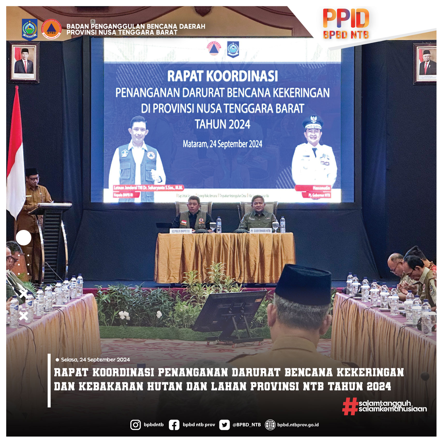 Rapat Koordinasi Penanganan Darurat Bencana Kekeringan dan Kebakaran Hutan dan Lahan Provinsi NTB Tahun 2024 ( Hari Selasa, 24 September 2024)