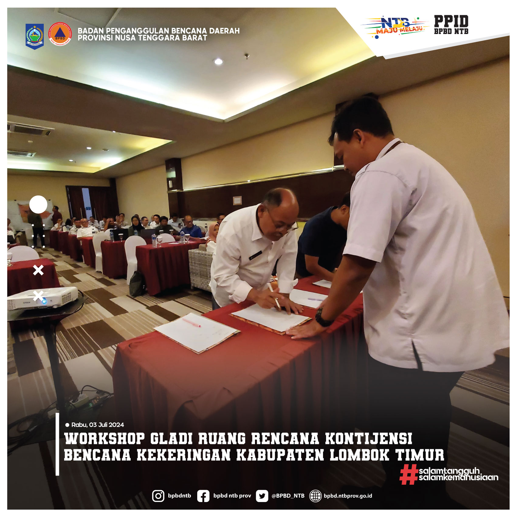 Kepala Pelaksana BPBD Provinsi NTB Ir. H. Ahmadi, SP-1 Hadiri Rapat Konsultasi Publik Revisi RTRW Kota Mataram Tahun 2024 (Rabu, 03 juli 2024)