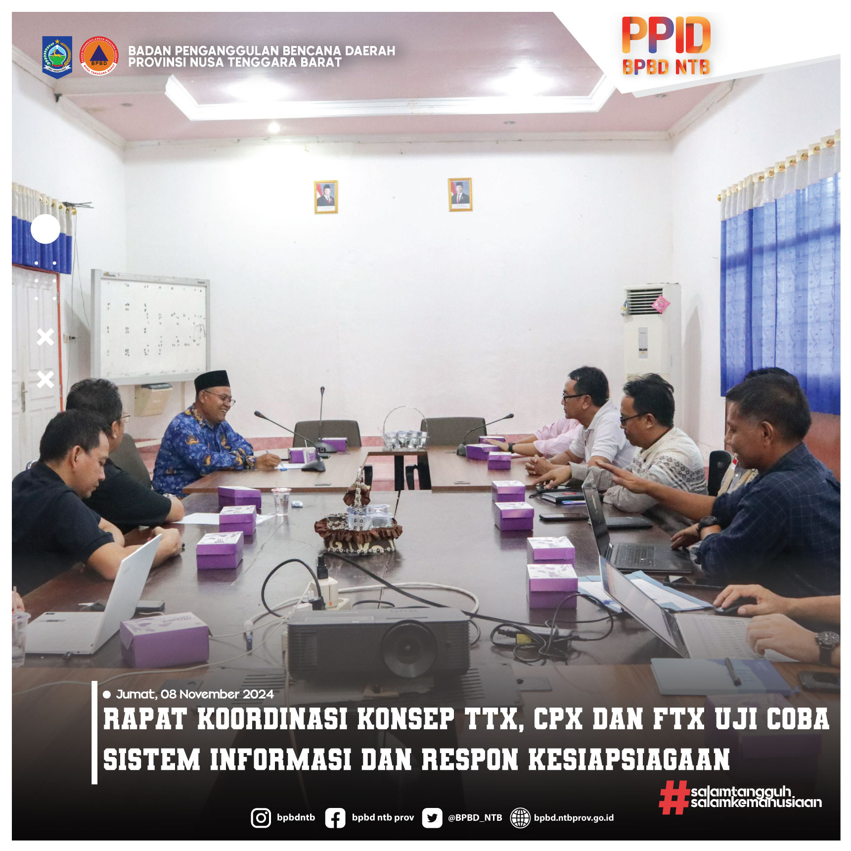 Rapat Koordinasi Konsep TTX, CPX dan FTX Uji Coba Sistem Informasi dan Respon Kesiapsiagaan (Jumat, 08 November 2024)