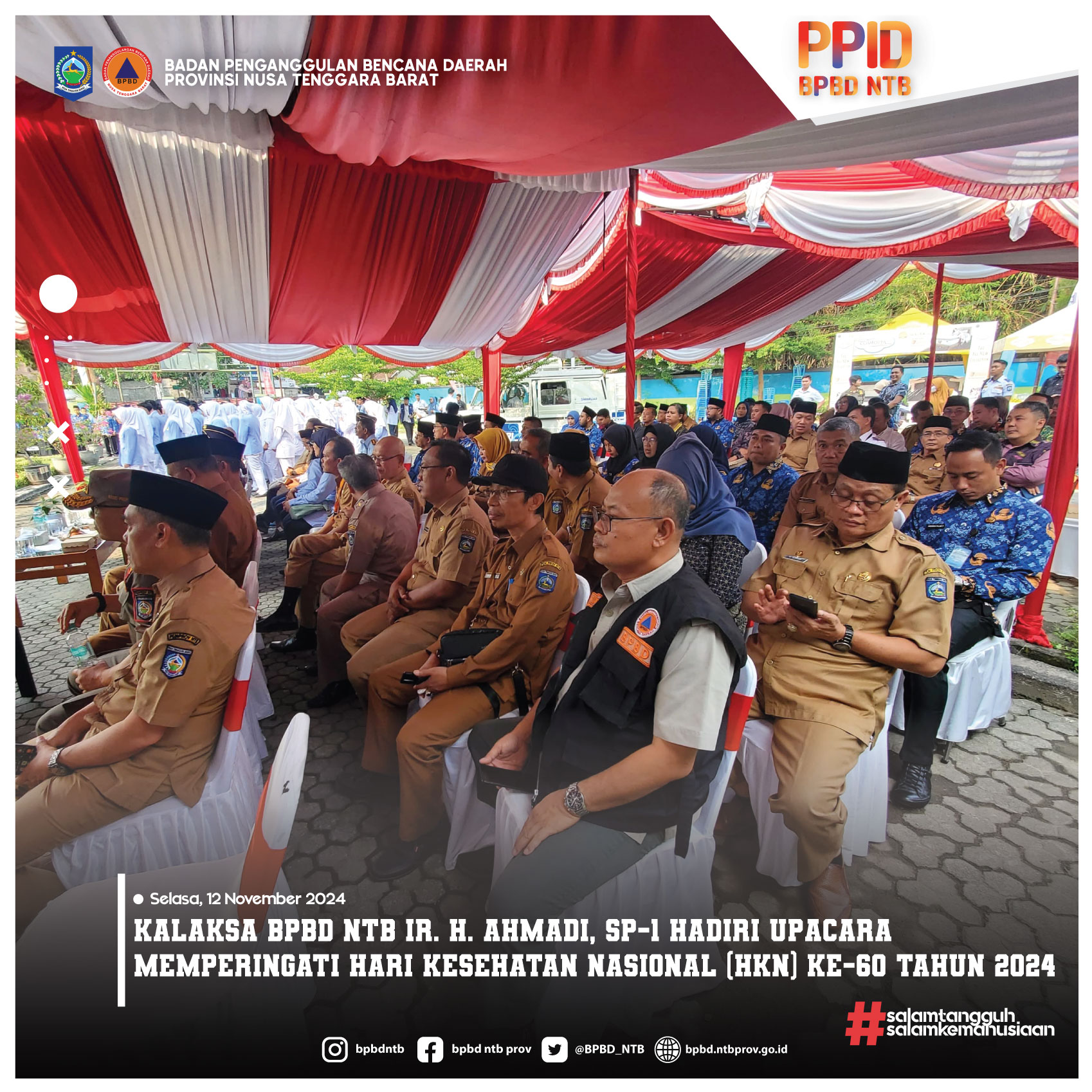 Kalaksa BPBD NTB Ir. H. Ahmadi, SP-1 Hadiri Upacara Memperingati Hari Kesehatan Nasional (HKN) ke-60 Tahun 2024 (Selasa, 12 September 2024)