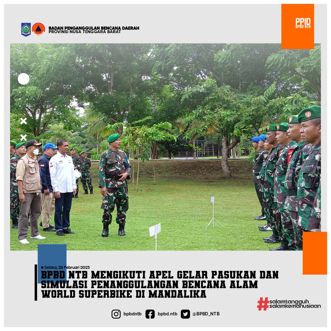 Apel Gelar Pasukan dan Simulasi Dalam Rangka Kontinjensi World Superbike (WSBK) Sirkuit Mandalika Tahun 2023