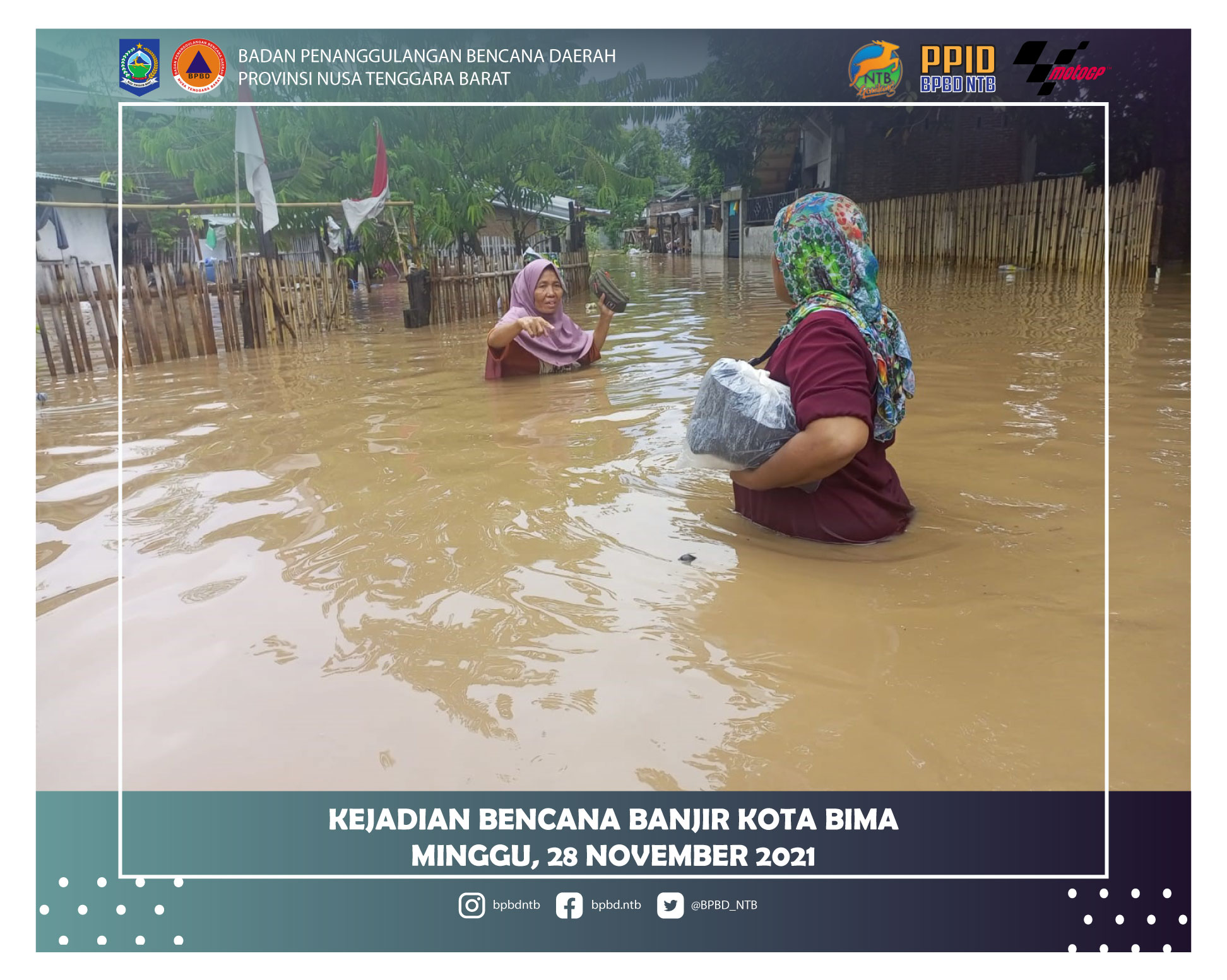 Laporan Kejadian Bencana Banjir Kota Bima (Minggu, 28 November 2021)