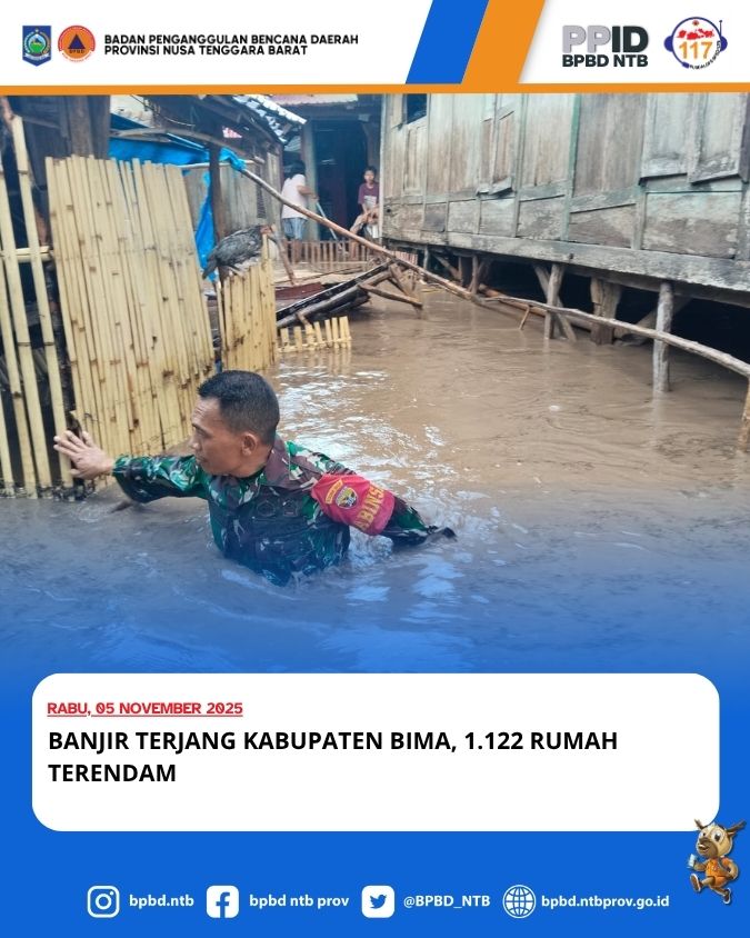 Banjir Terjang Kabupaten Bima, 1.122 Rumah Terendam