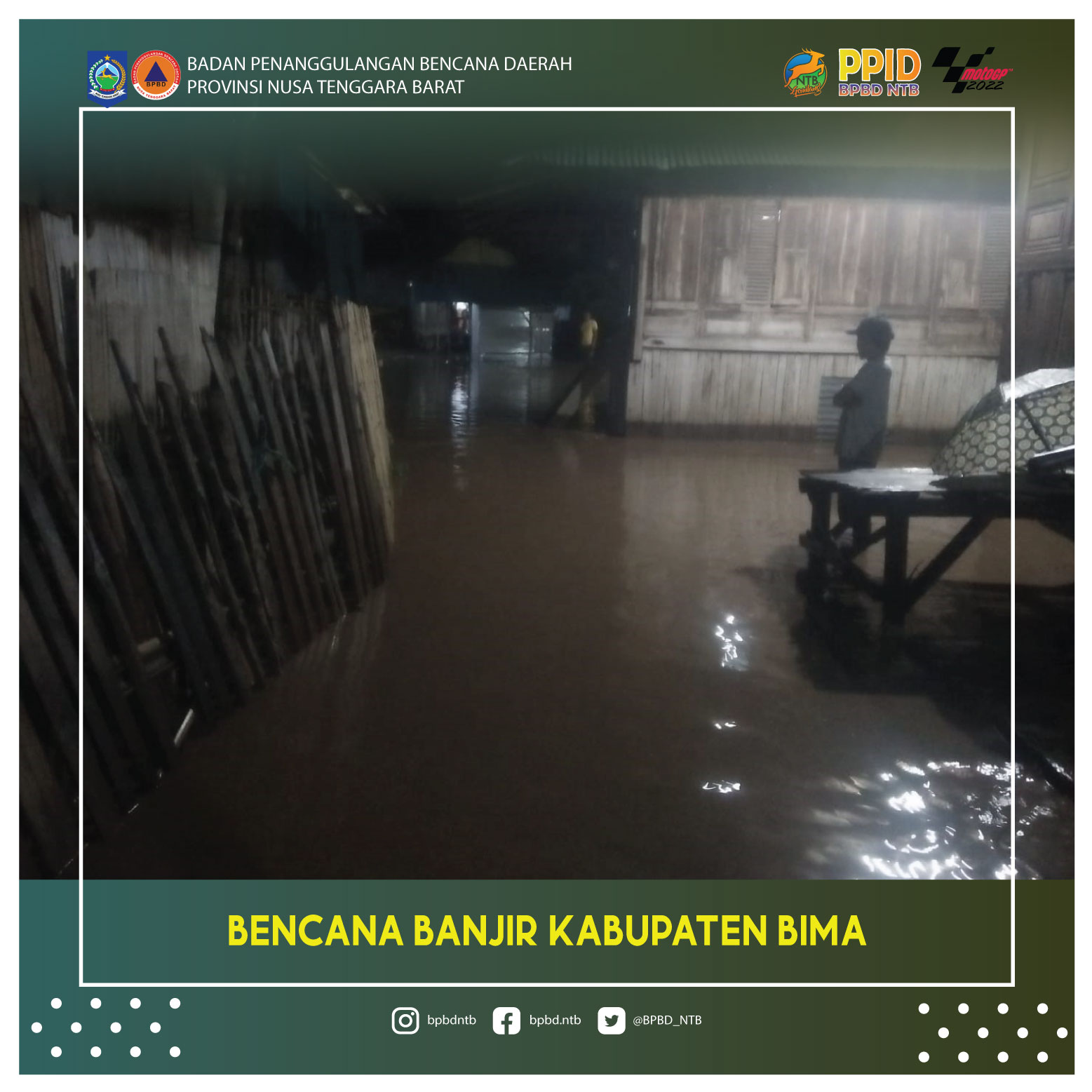 Laporan Kejadian Bencana Banjir Kabupaten Bima (Rabu, 12 Januari 2022)