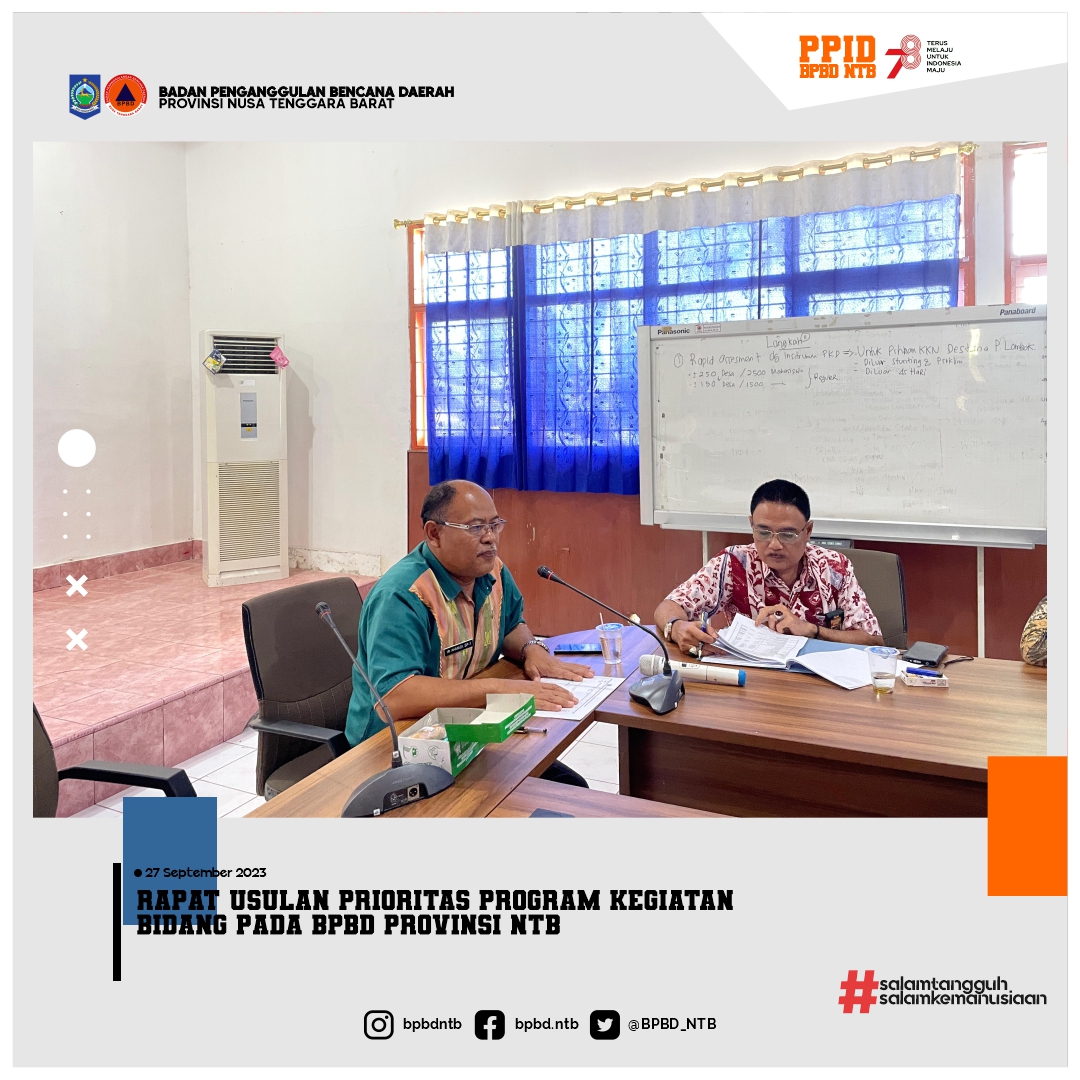 Rapat usulan prioritas program Bidang pada BPBD Provinsi NTB Tahun Anggaran 2024