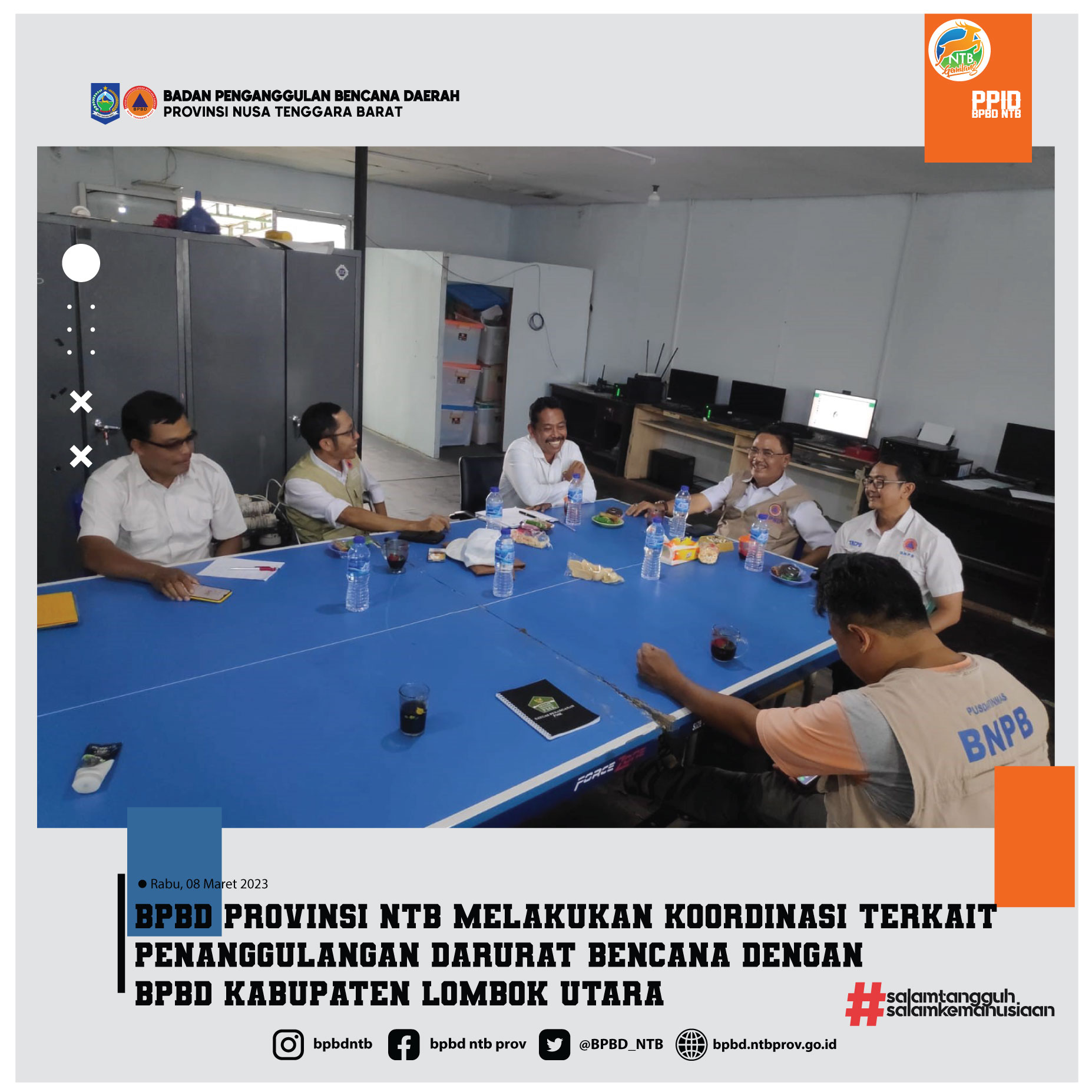 BPBD Provinsi NTB Melakukan Koordinasi Terkait Penanggulangan Darurat Bencana Dengan BPBD Kabupaten Lombok Utara