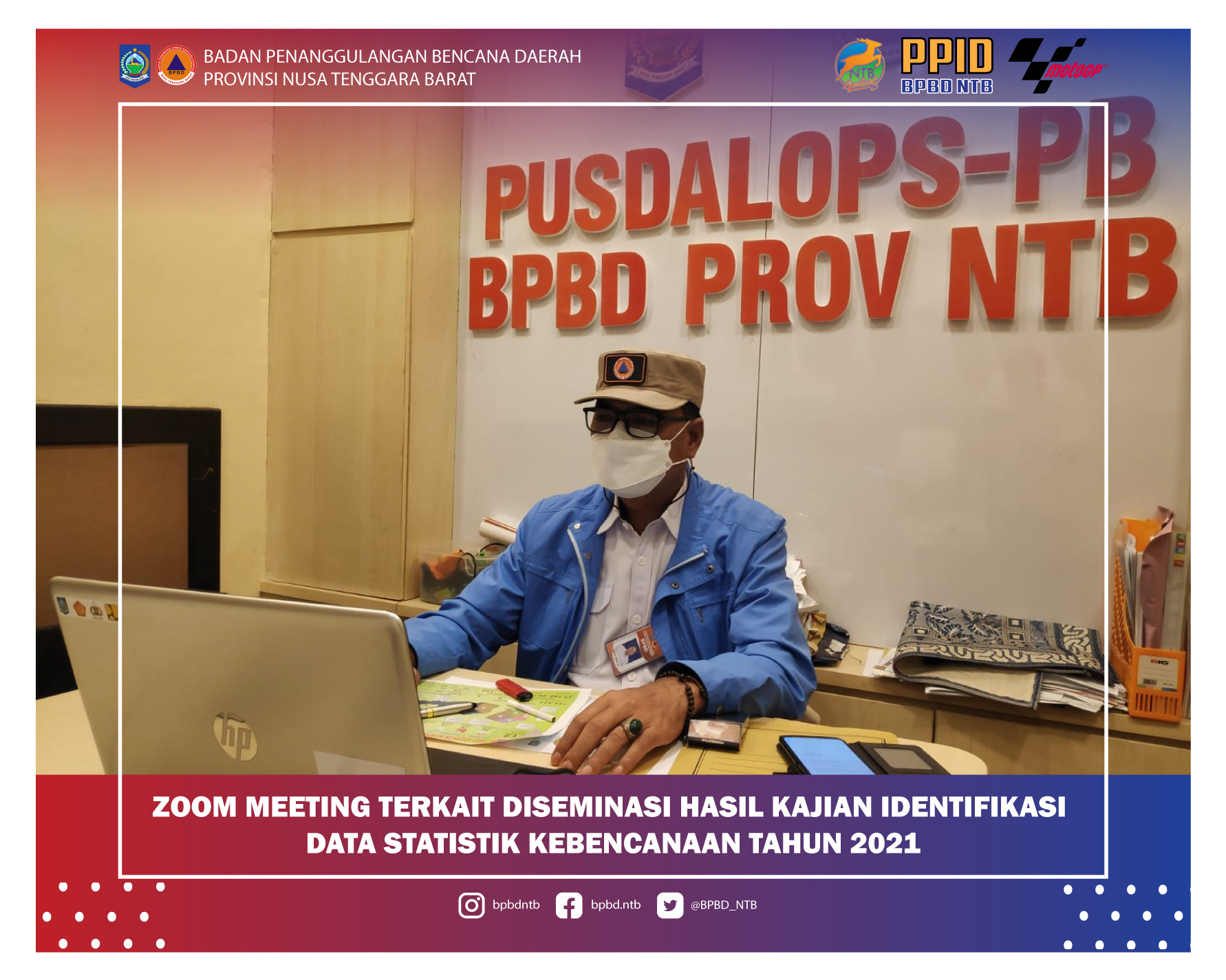Zoom Meeting terkait Diseminasi Kajian Identifikasi Data Statistik Bencana Tahun 2021