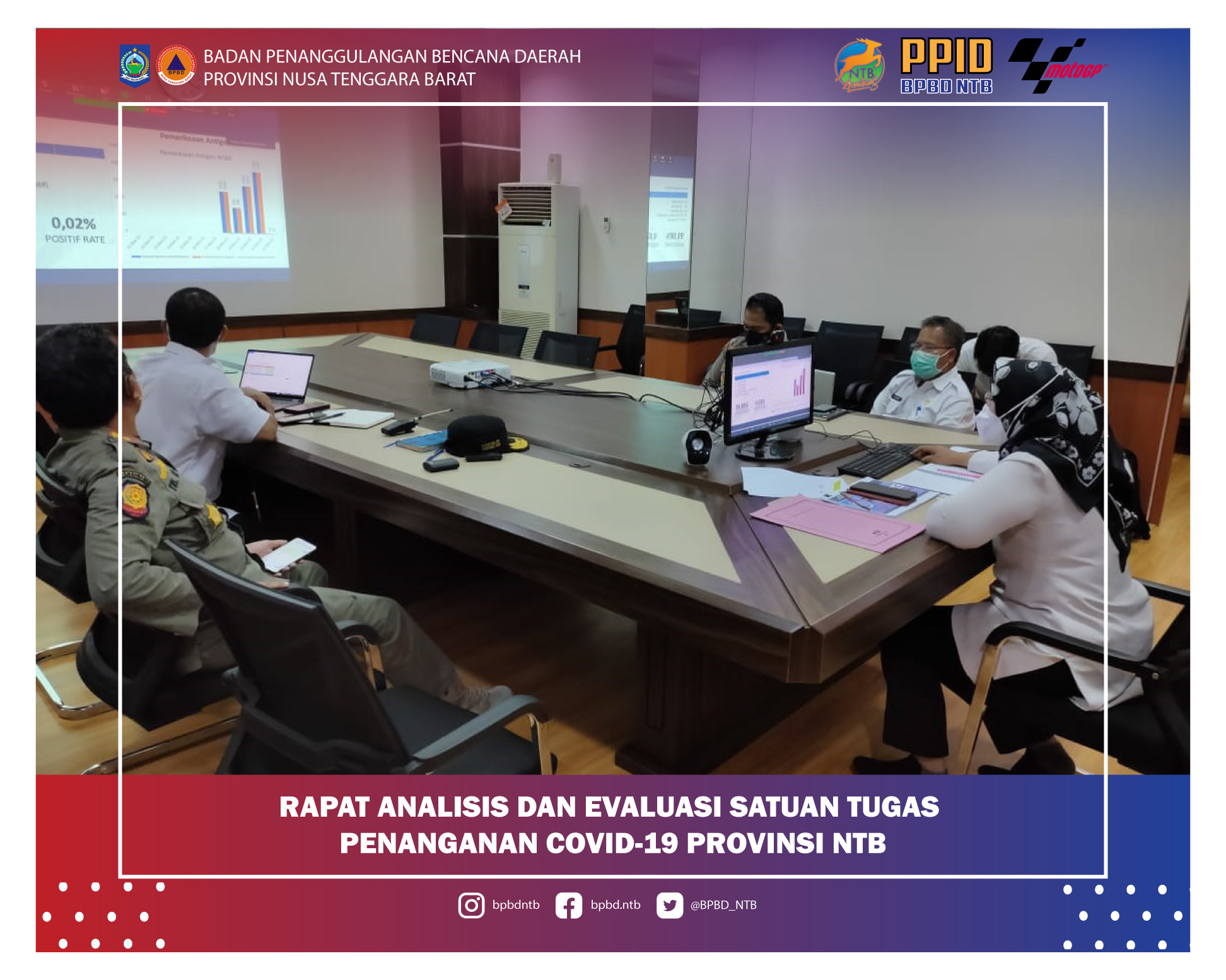 Rapat Analisis dan Evaluasi Satuan Tugas Penanganan Covid-19 Provinsi NTB