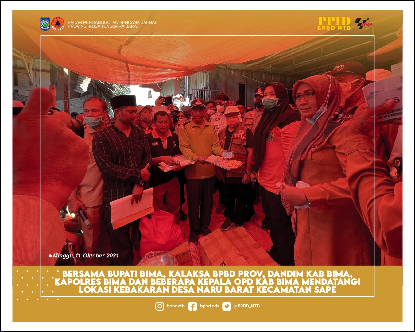 Peninjauan Lokasi Kebakaran Desa Naru Barat dan Serah Terima Bantuan Untuk Para Korban