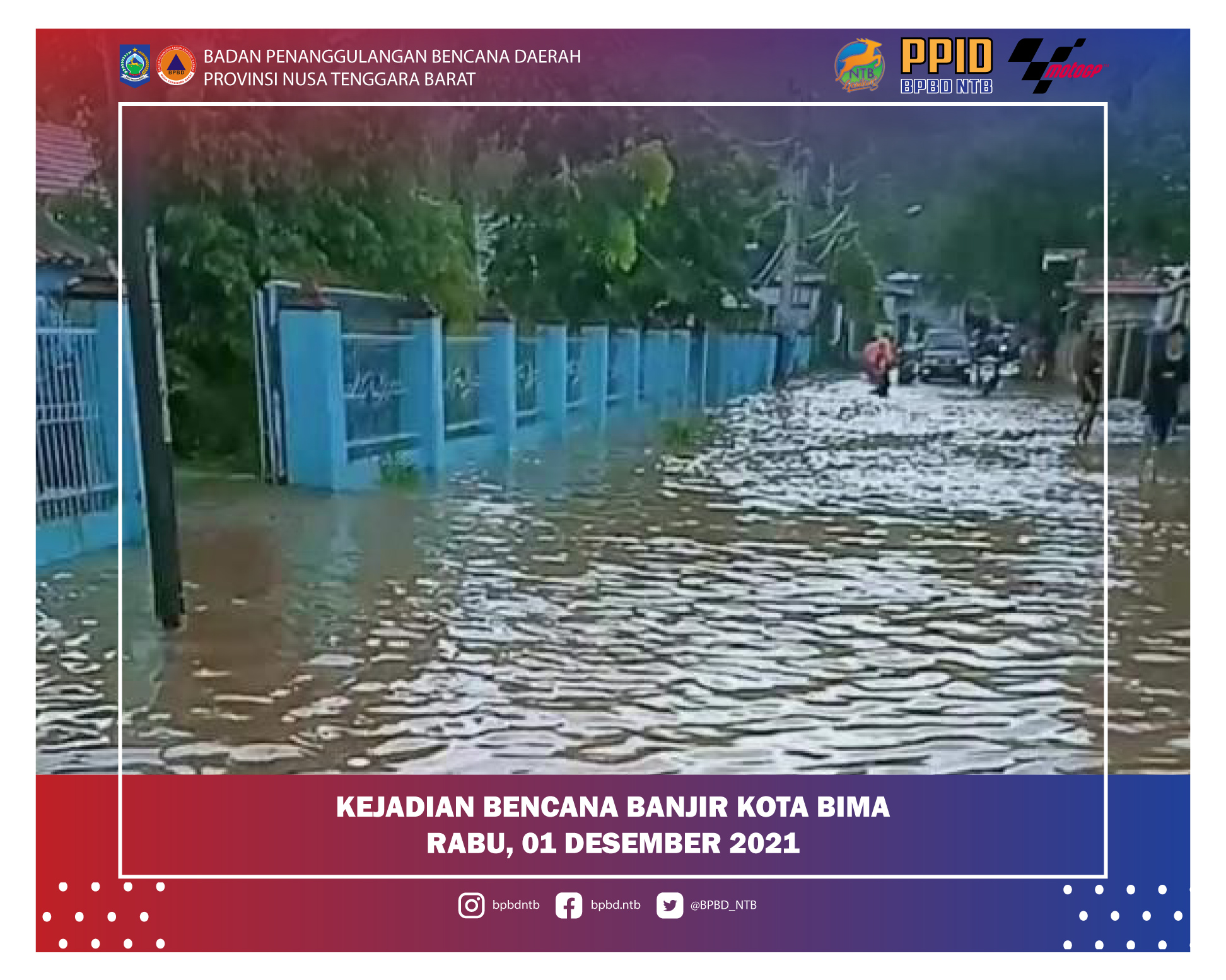 Laporan Kejadian Bencana Banjir Kota Bima (Rabu, 01 Desember 2021)