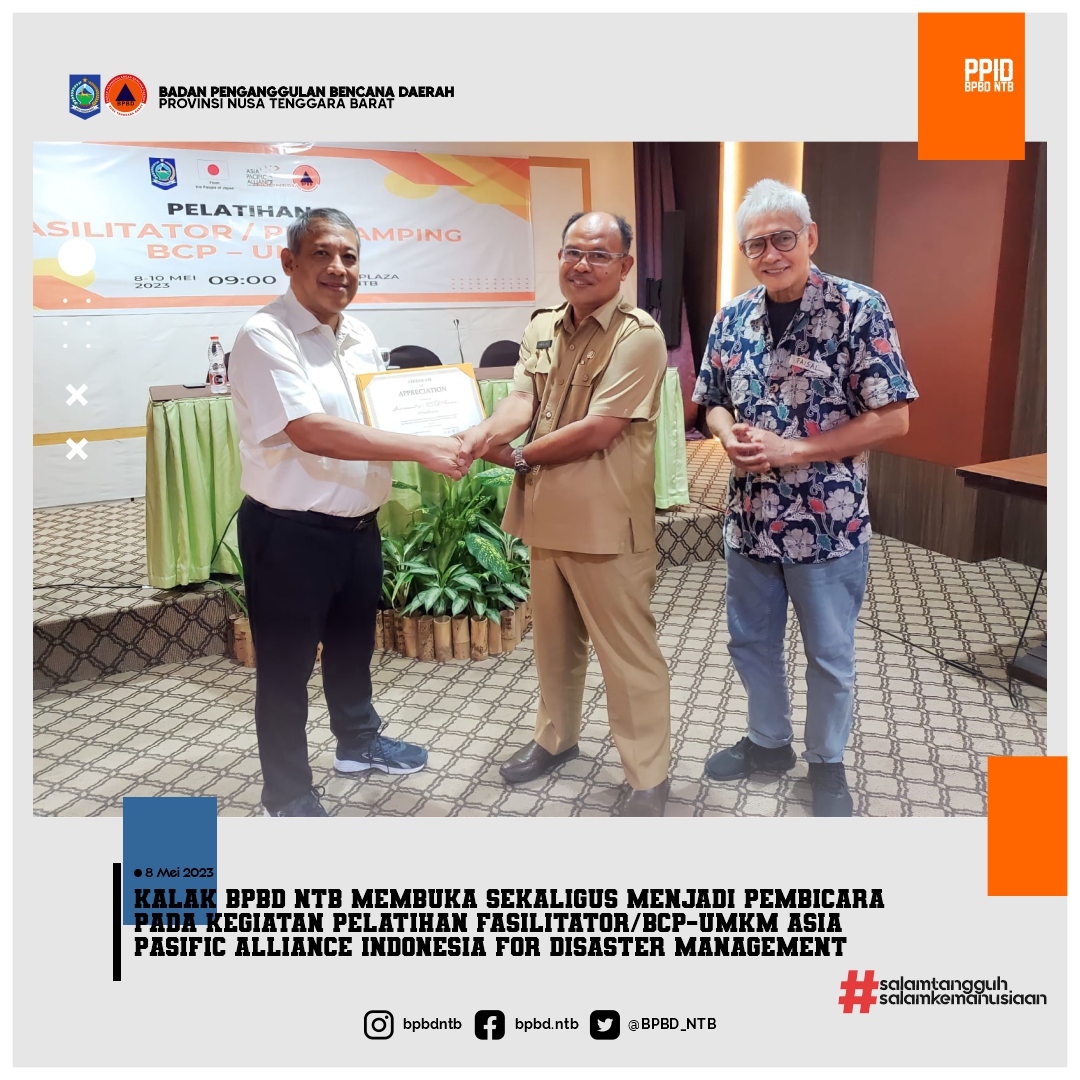 Kalak Bpbd Menghadiri Kegiatan Pelatihan Fasilitator/BCP-UMKM Asia Pasific Alliance Indonesia For Disaster Management