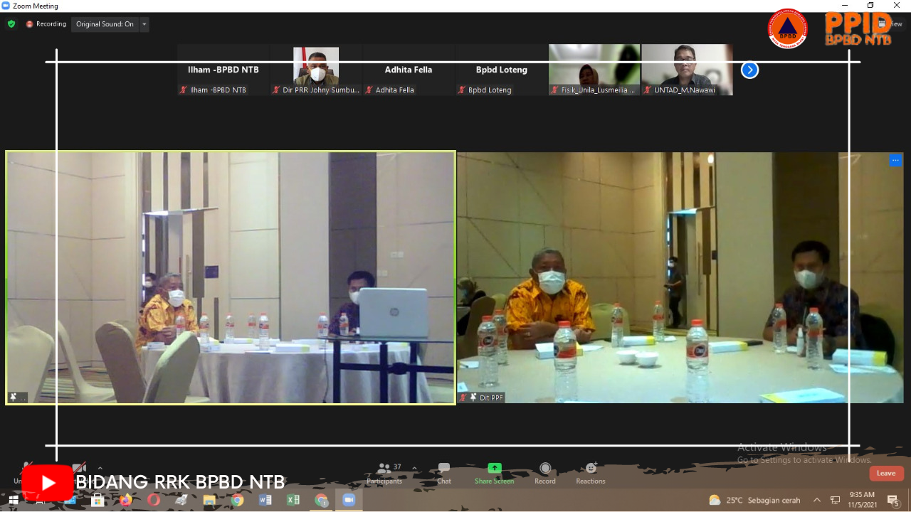 Pemaparan Laporan Akhir Kegiatan Pendampingan Pemulihan dan Peningkatan Fisik (PPF) oleh 6 (enam) Universitas di Wilayah Pascabencana