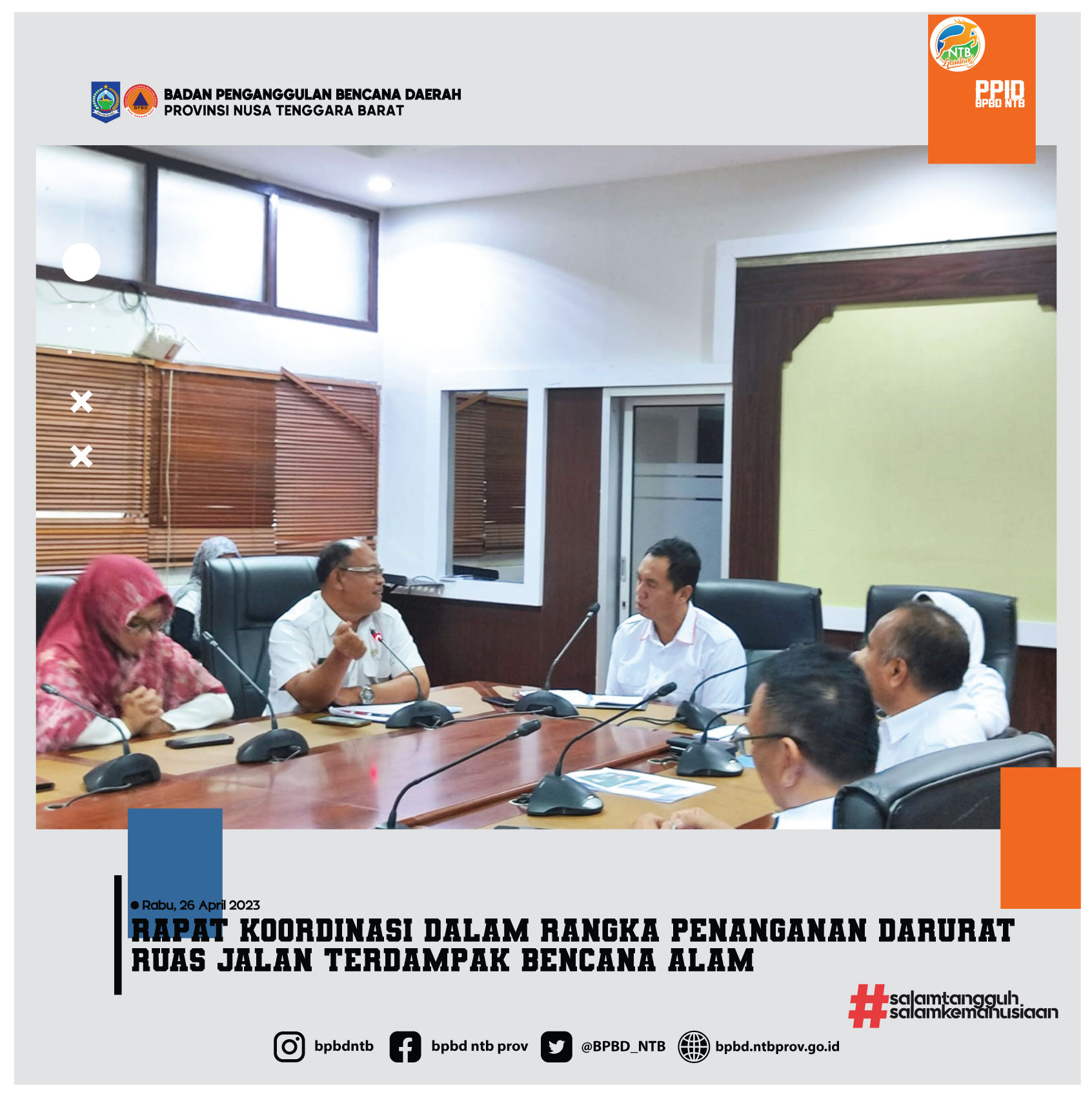 Rapat Koordinasi Dalam Rangka Penanganan Darurat Ruas Jalan Terdampak Bencana Alam (Rabu, 26 April 2023)