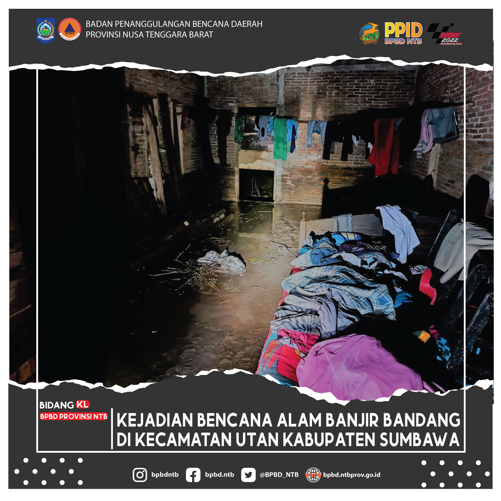Kejadian Bencana Alam Banjir Bandang di Kabupaten Sumbawa (Jumat, 25 Februari 2022)