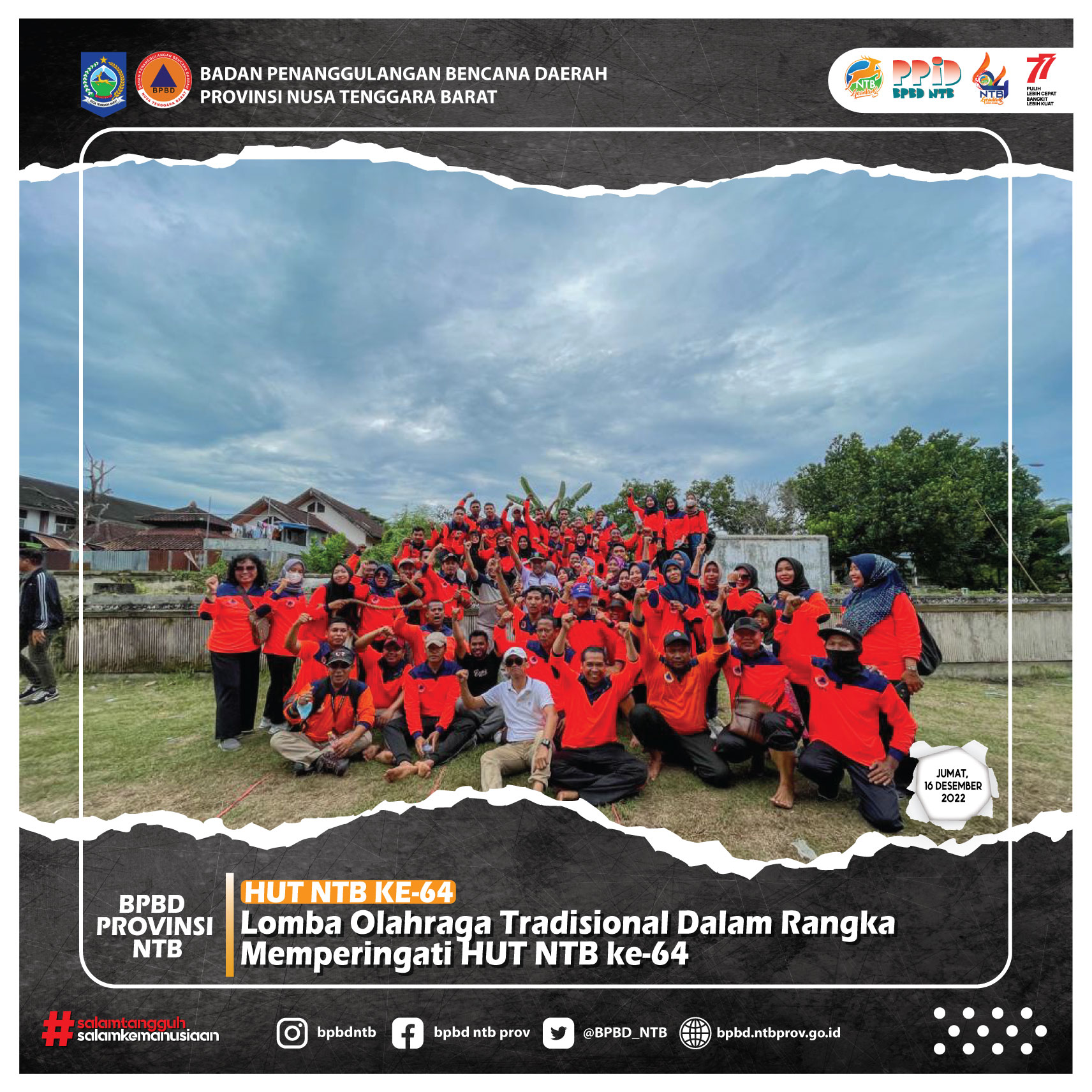 Lomba Olahraga Tradisional Dalam Rangka Memperingati HUT NTB ke-64 (Jumat, 16 Desember 2022)