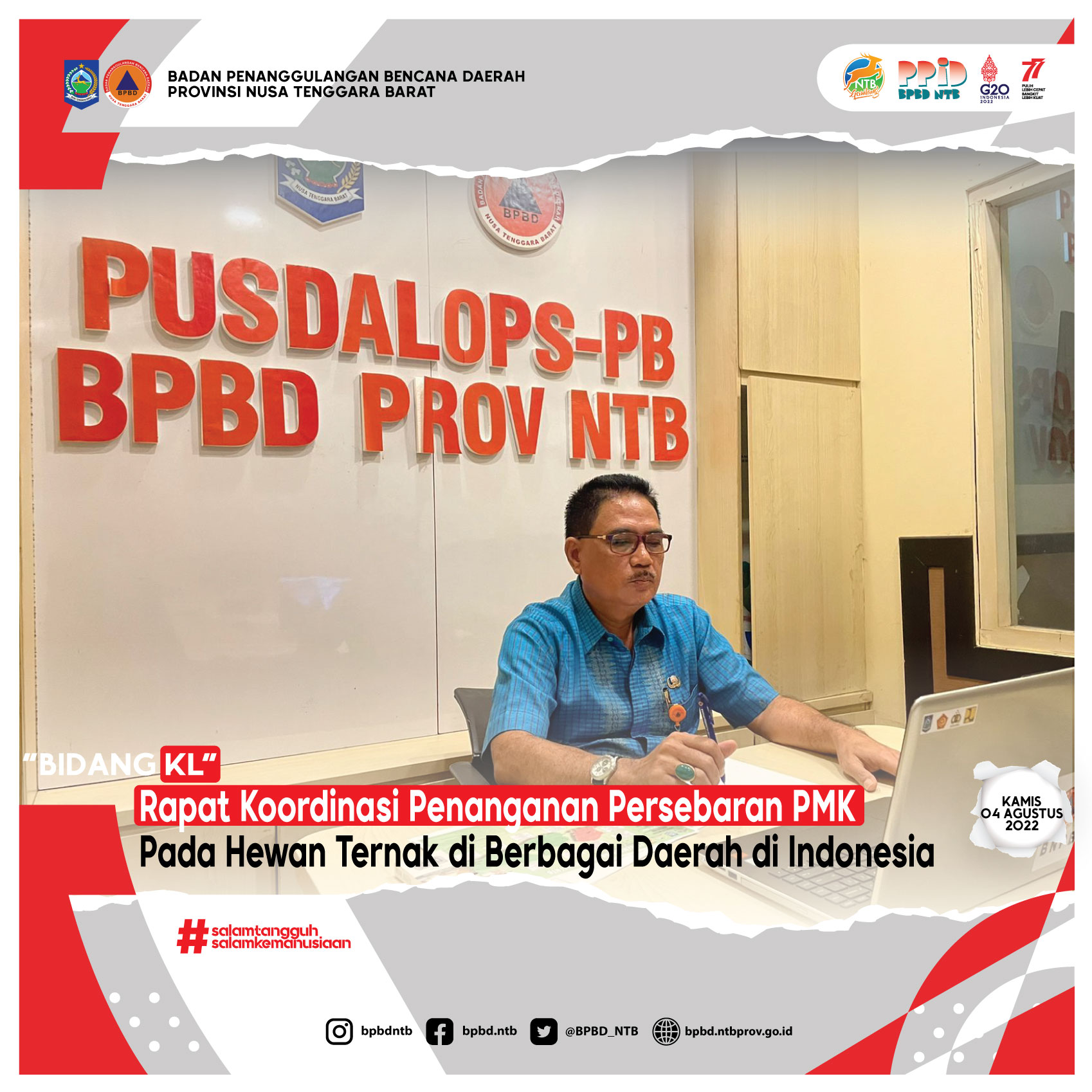 Rapat Koordinasi Penanganan Persebaran PMK Pada Hewan Ternak di Berbagai Daerah di Indonesia (Kamis, 04 Agustus 2022)