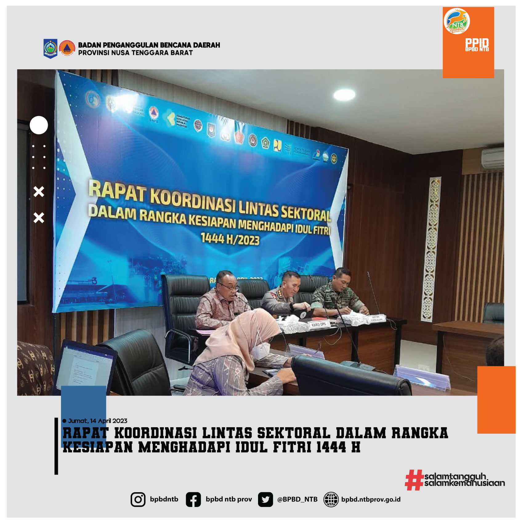 Rapat Koordinasi Lintas Sektoral Dalam Rangka Kesiapan Menghadapi Idul Fitri 1444 H (Jumat, 14 April 2023)