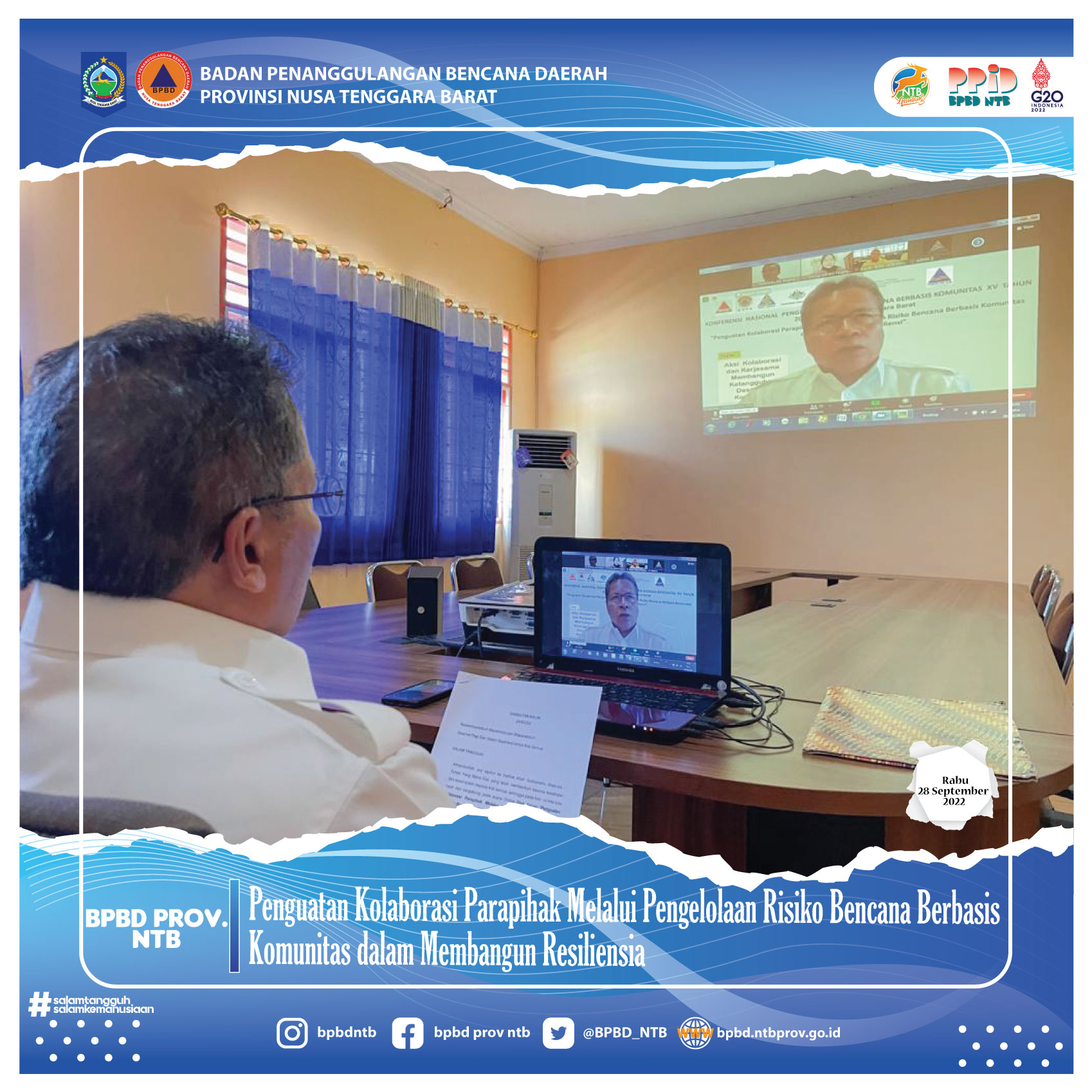 Penguatan Kolaborasi Parapihak Melalui Pengelolaan Risiko Bencana Berbasis Komunitas dalam Membangun Resiliensi (Rabu, 28 September 2022)