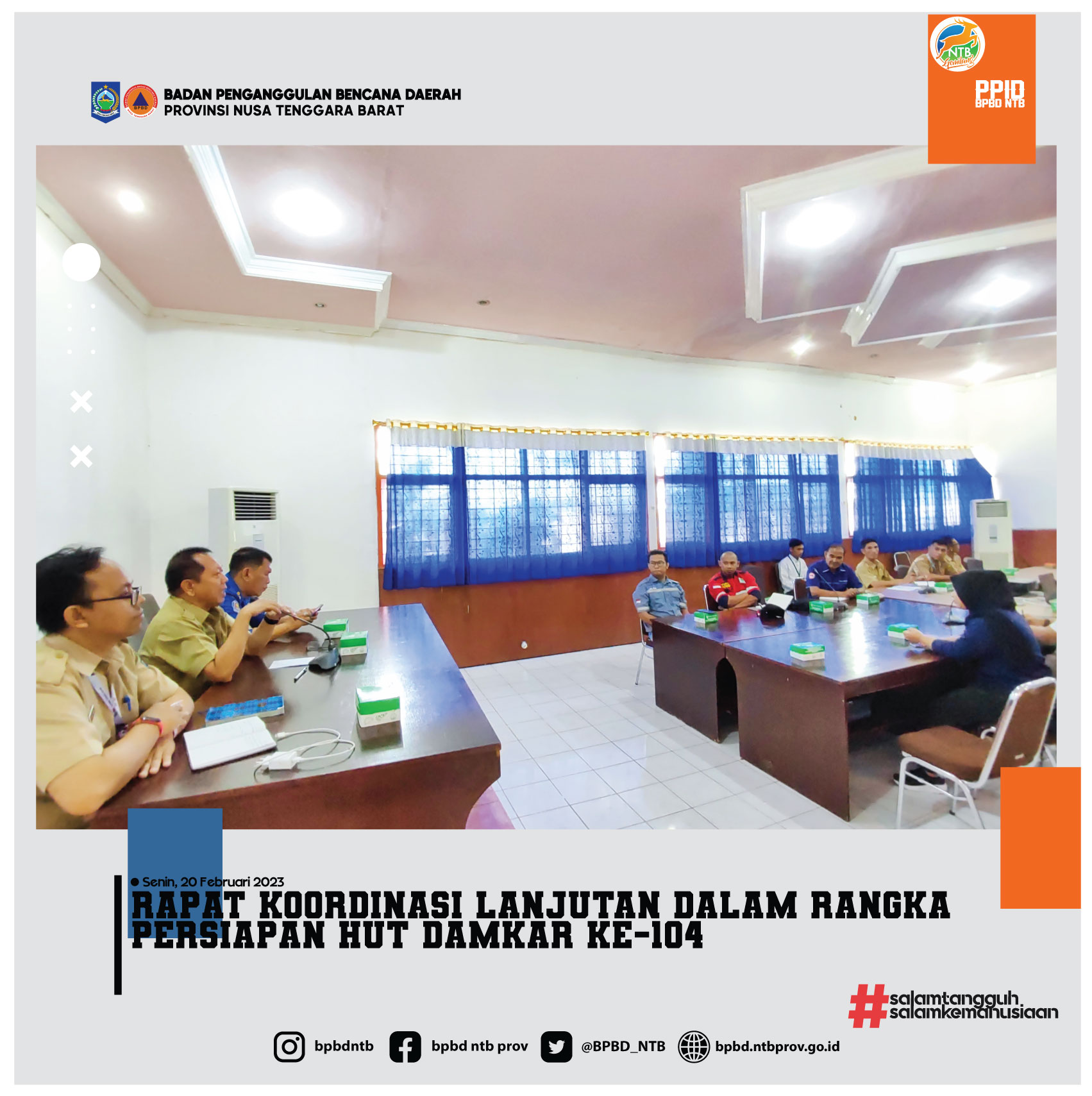 Rapat Koordinasi Lanjutan Dalam Rangka Persiapan Hut Damkar Ke-104 (Senin, 20 Februari 2023)