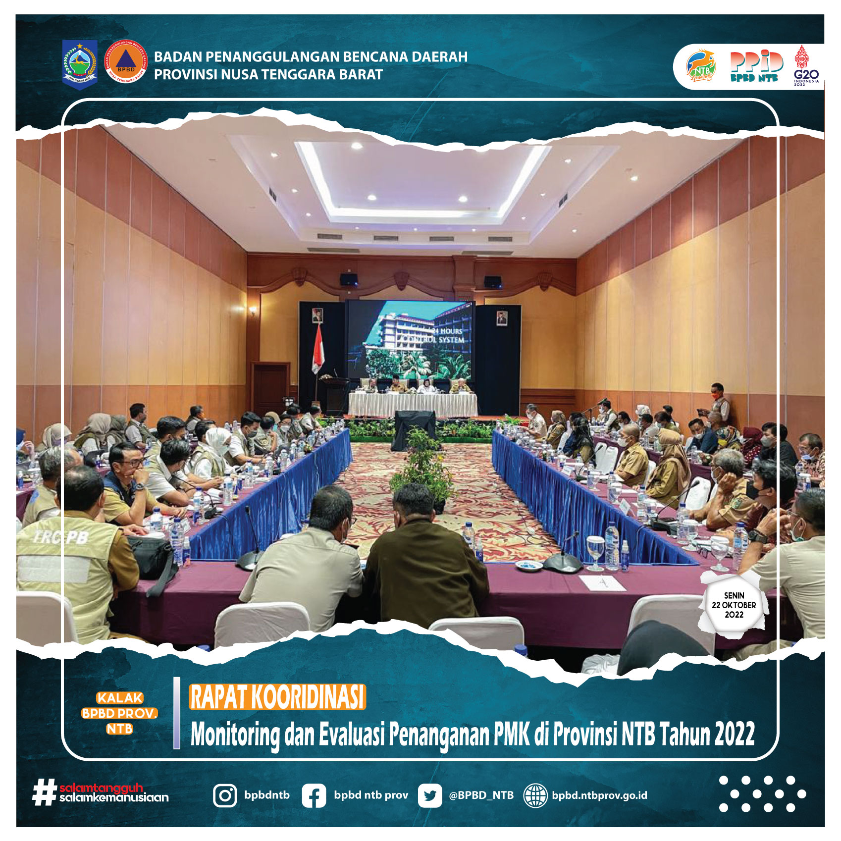 Rapat Koordinasi Monitoring dan Evaluasi Penanganan PMK di Provinsi NTB Tahun 2022 (Senin, 24 Oktober 2022)