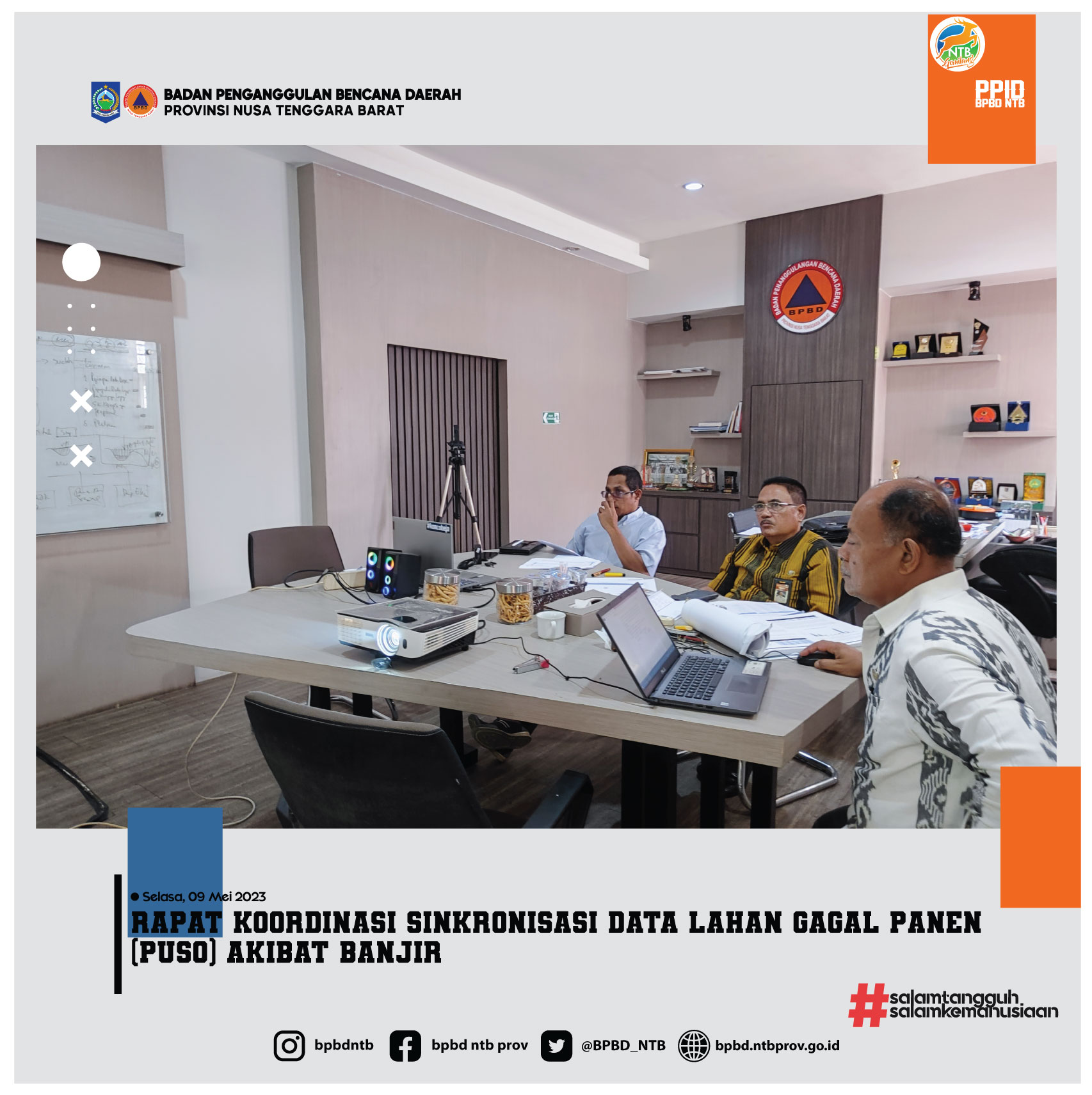 Rapat Koordinasi Sinkronisasi Data Lahan Gagal Panen (Puso) Akibat Banjir (Selasa, 09 Mei 2023)