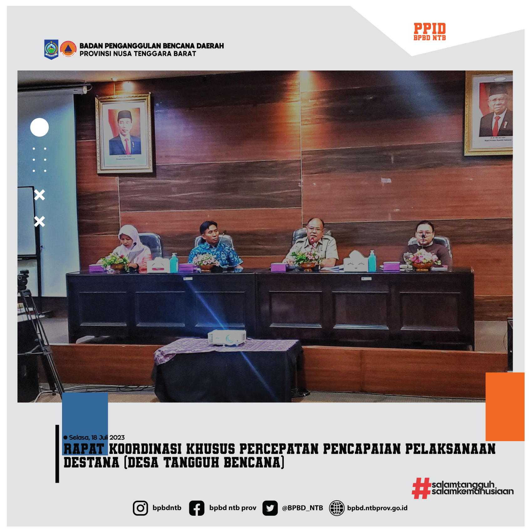 Rapat Koordinasi Khusus Percepatan Pencapaian Pelaksanaan Desa Tangguh Bencana (Destana) (Selasa,18 Juli 2023)