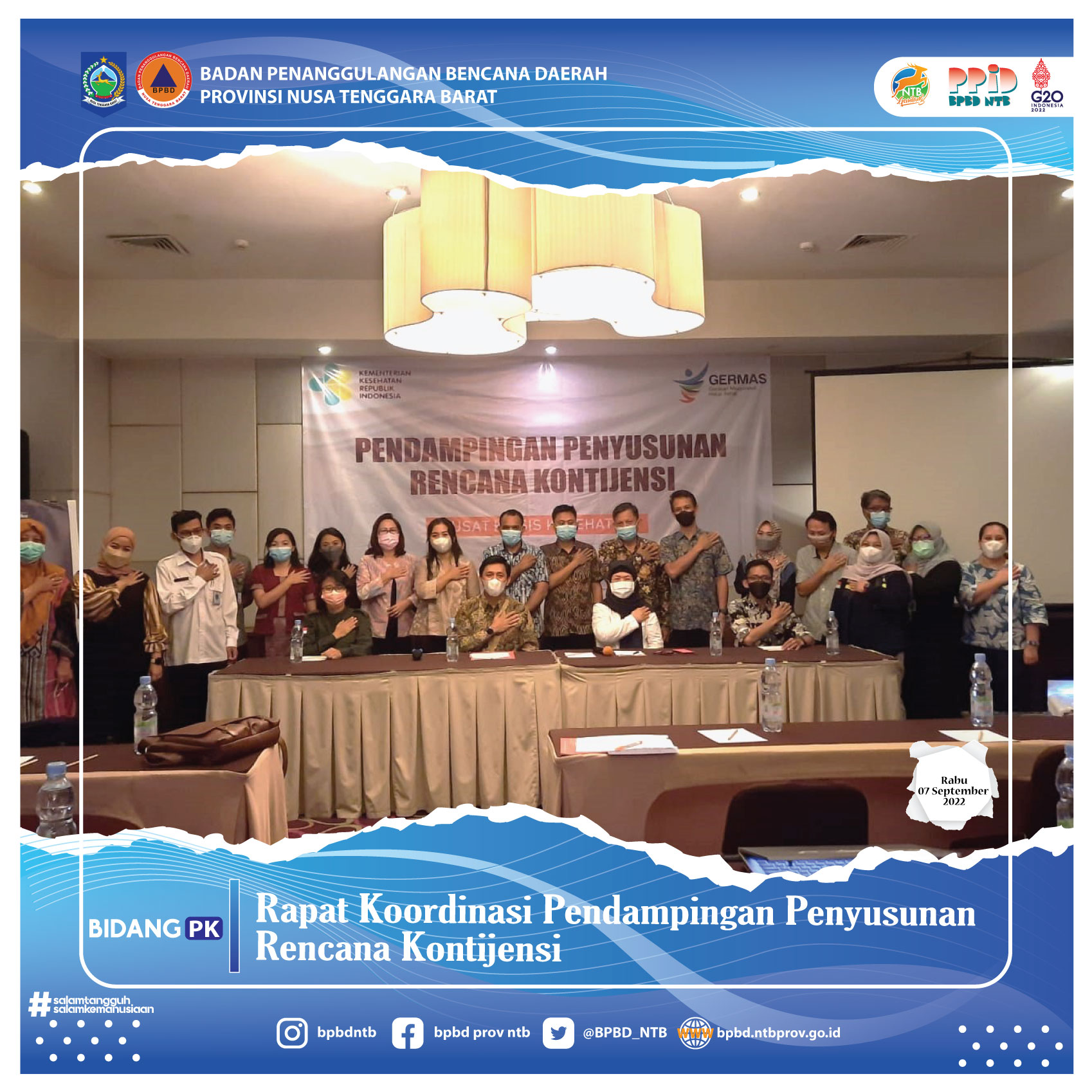 Rapat Koordinasi Pendampingan Penyusunan Rencana Kontijensi (Rabu, 07 September 2022)