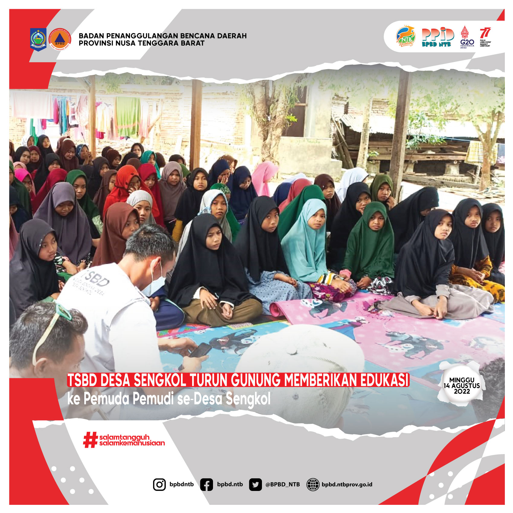 TSBD Desa Sengkol Turun Gunung memberikan Edukasi ke Pemuda Pemudi se-Desa Sengkol (Minggu, 14 Agustus 2022)