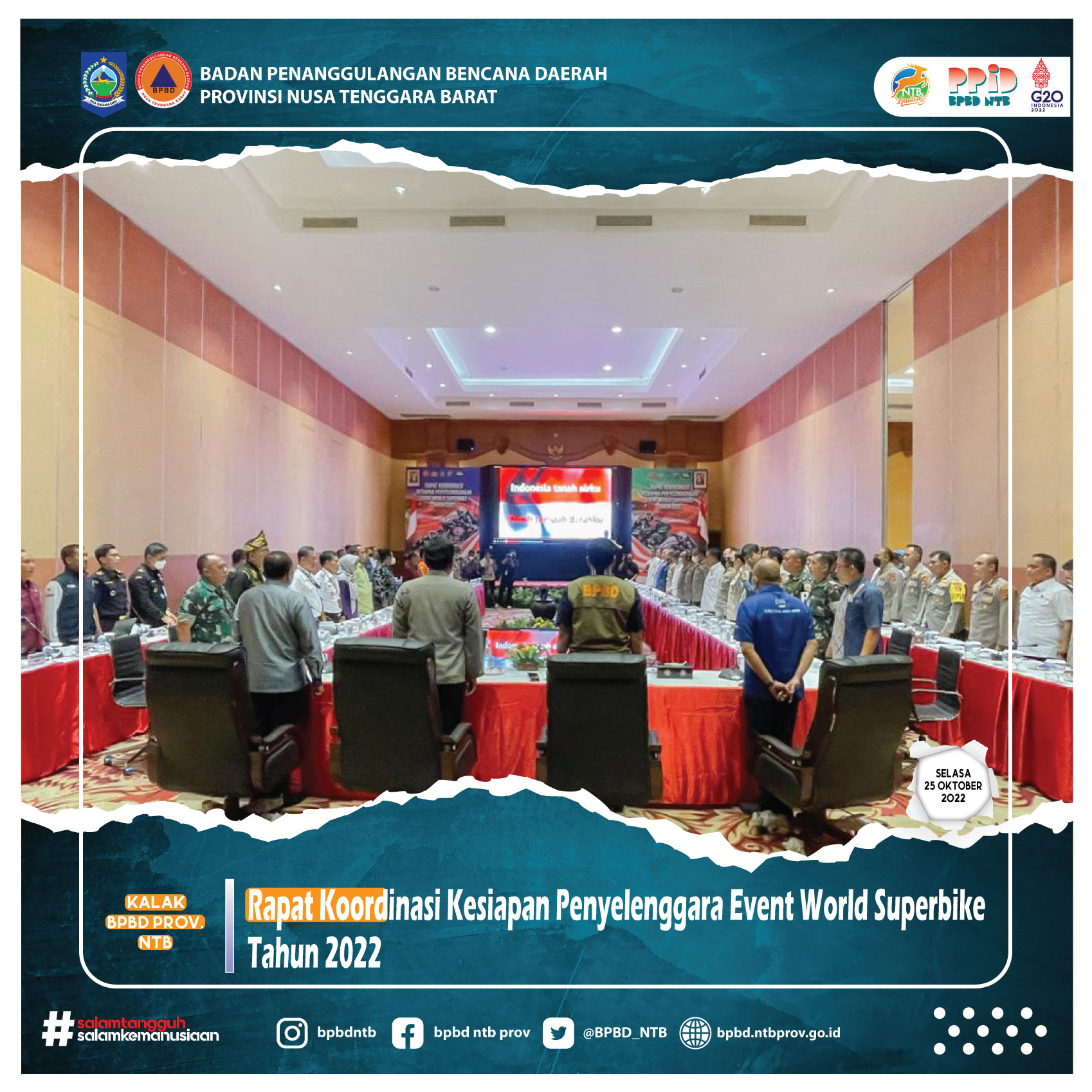 Rapat Koordinasi Kesiapan Penyelenggara Event World Superbike Tahun 2022 (Selasa, 25 Oktober 2022)