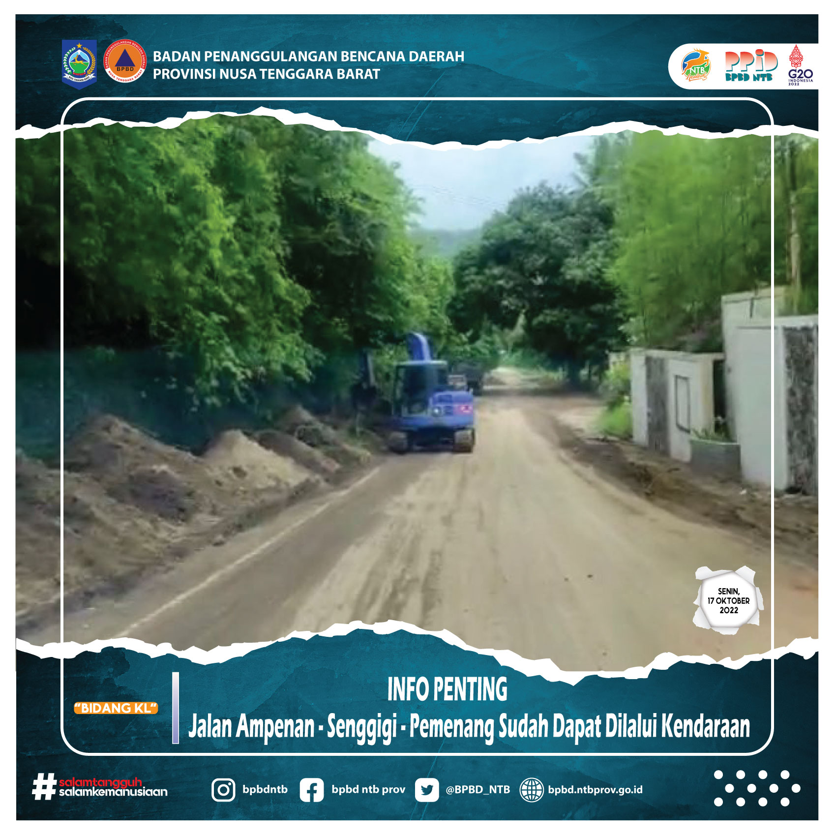 INFO PENTING  Jalan Ampenan - Senggigi - Pemenang Sudah Dapat Dilalui Oleh Kendaraan