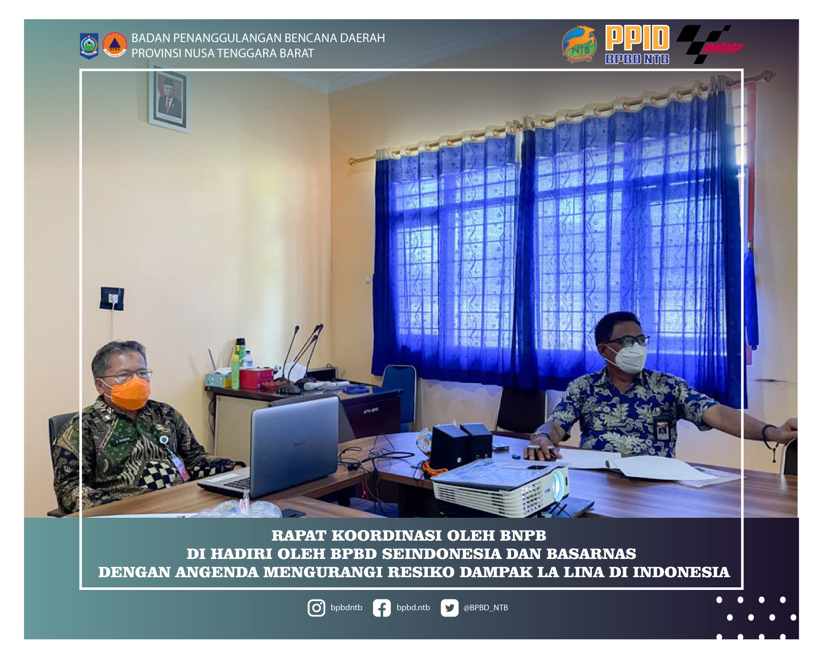 Rapat Koordinasi BNPB Di Hadiri Oleh BPBD Seindonesia Dan BASARNAS Dengan Angenda Mengurangi Resiko Dampak La Lina Di Indonesia