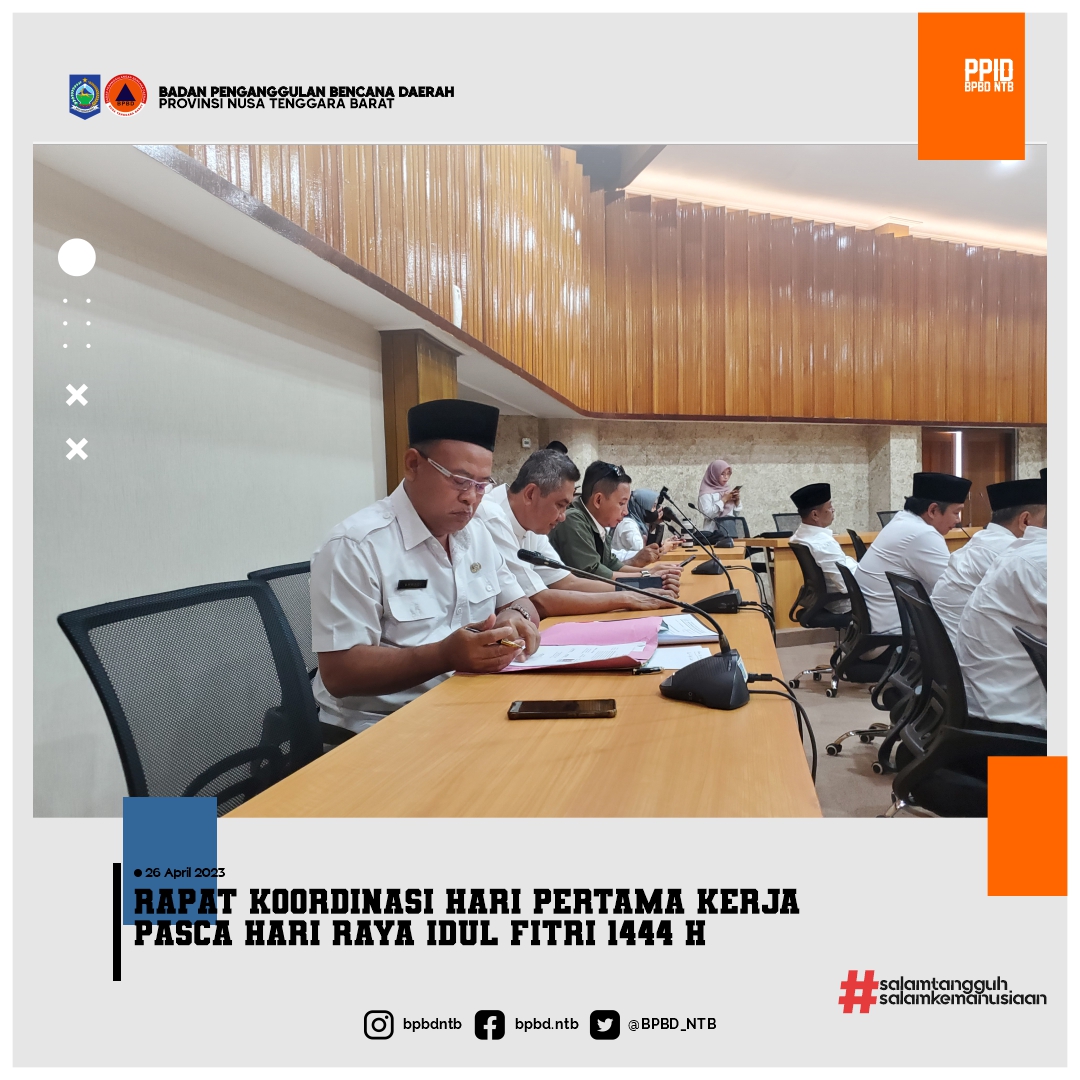 Rapat Koordinasi Hari Pertama Masuk kerja Pasca Hari Raya Idul Fitri 1444 H