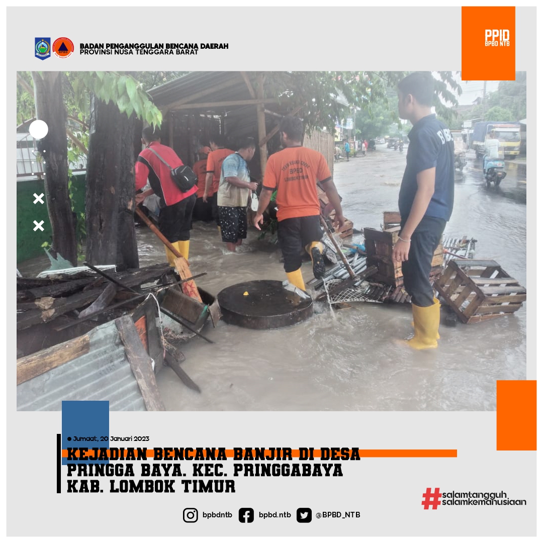 Bencana Alam Banjir di Desa Pringgabaya, Kec. Pringgabaya Kabupaten Lombok Timur