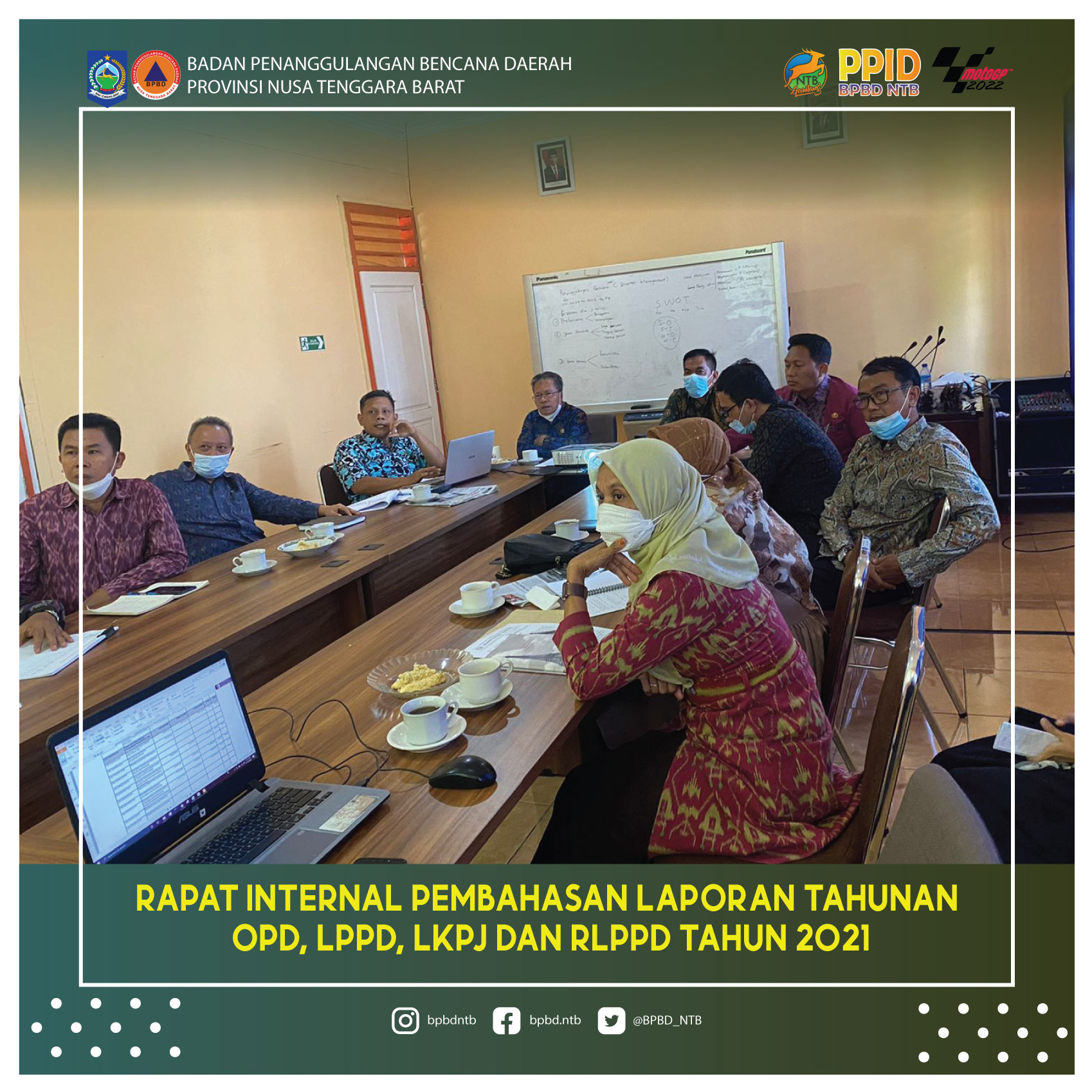 Rapat Internal Pembahasan Laporan Tahunan OPD, LPPD, LKPJ Dan RLPPD Tahun 2021 (Selasa, 11 Januari 2022)