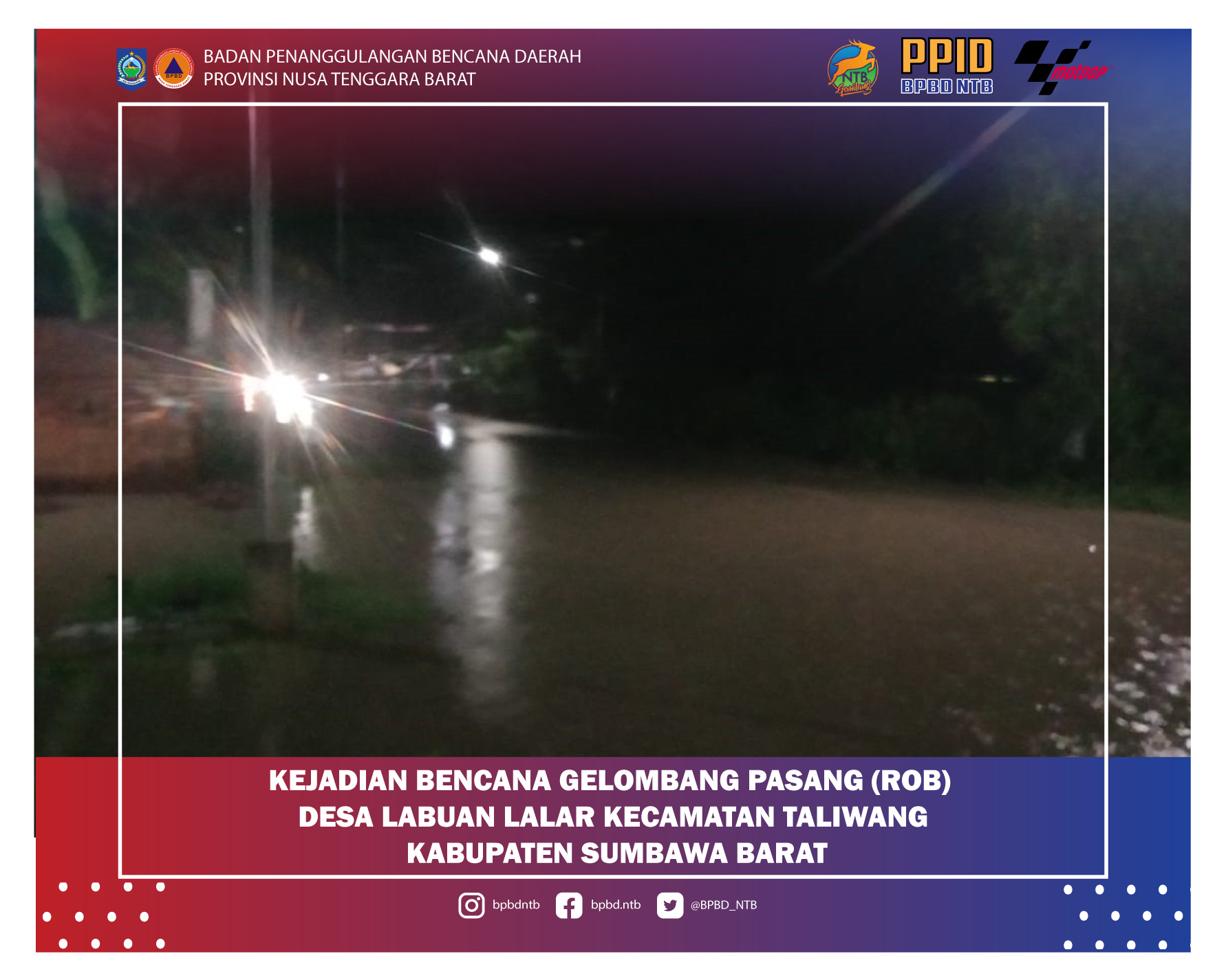 Laporan Kejadian Bencana Gelombang Pasang/Rob Kabupaten Sumbawa Barat (Sabtu, 04 Desember 2021)