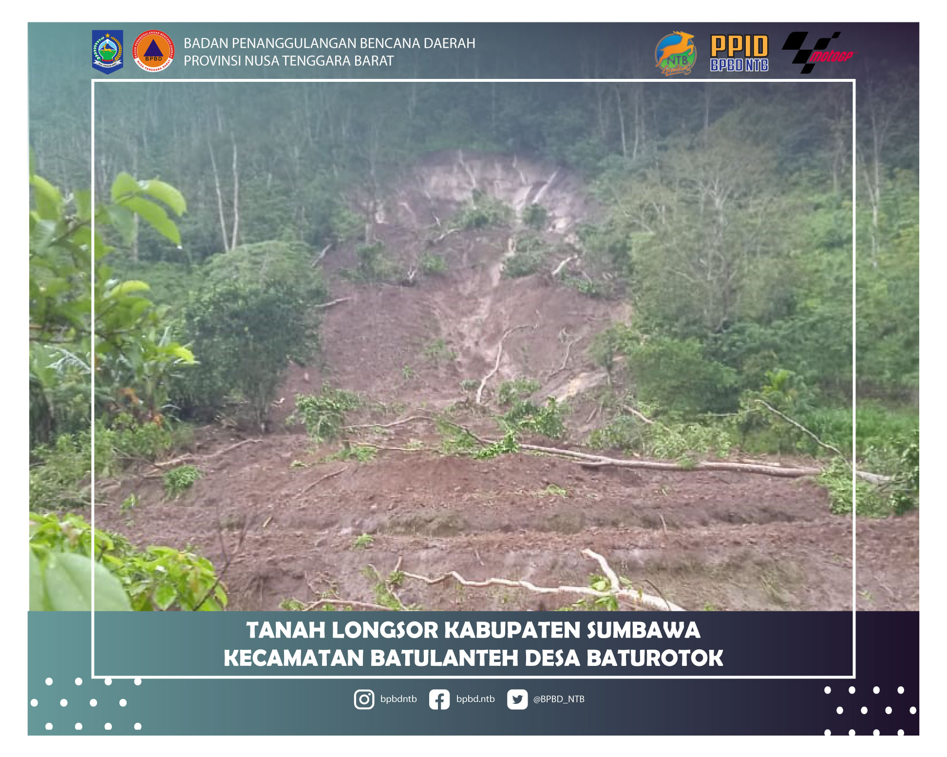 Laporan Kejadian Tanah Longsor Kabupaten Sumbawa (Jum'at, 26 November 2021)